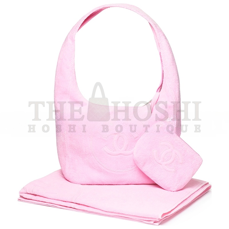 Ch**el COCO BEACH 2025 COLLECTION BEACHWEAR SET COTTON PINK AAA938 B20128 (58*38*20cm) Master Quality