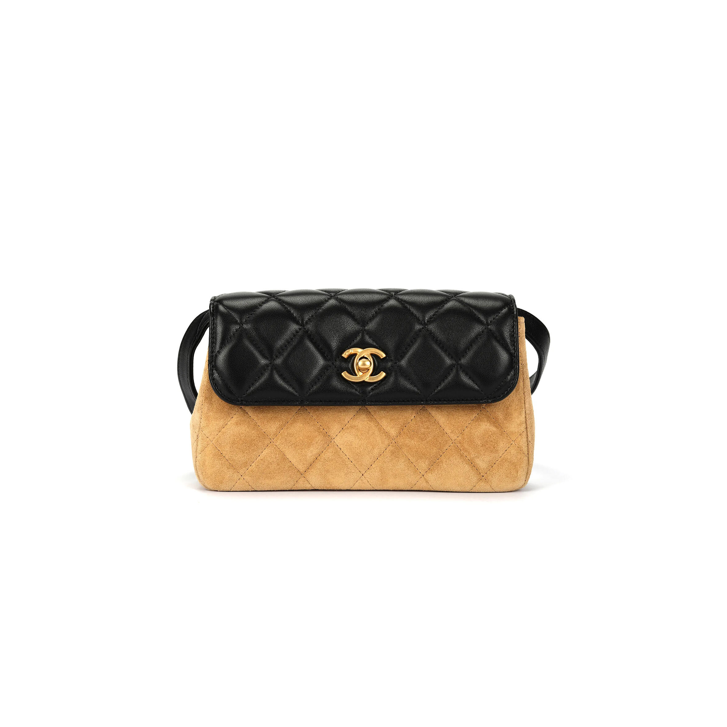 Ch**el BLACK SUEDE FLAP CROSSBODY BAG AP4677 (19.5*11.5*5cm) Master Quality