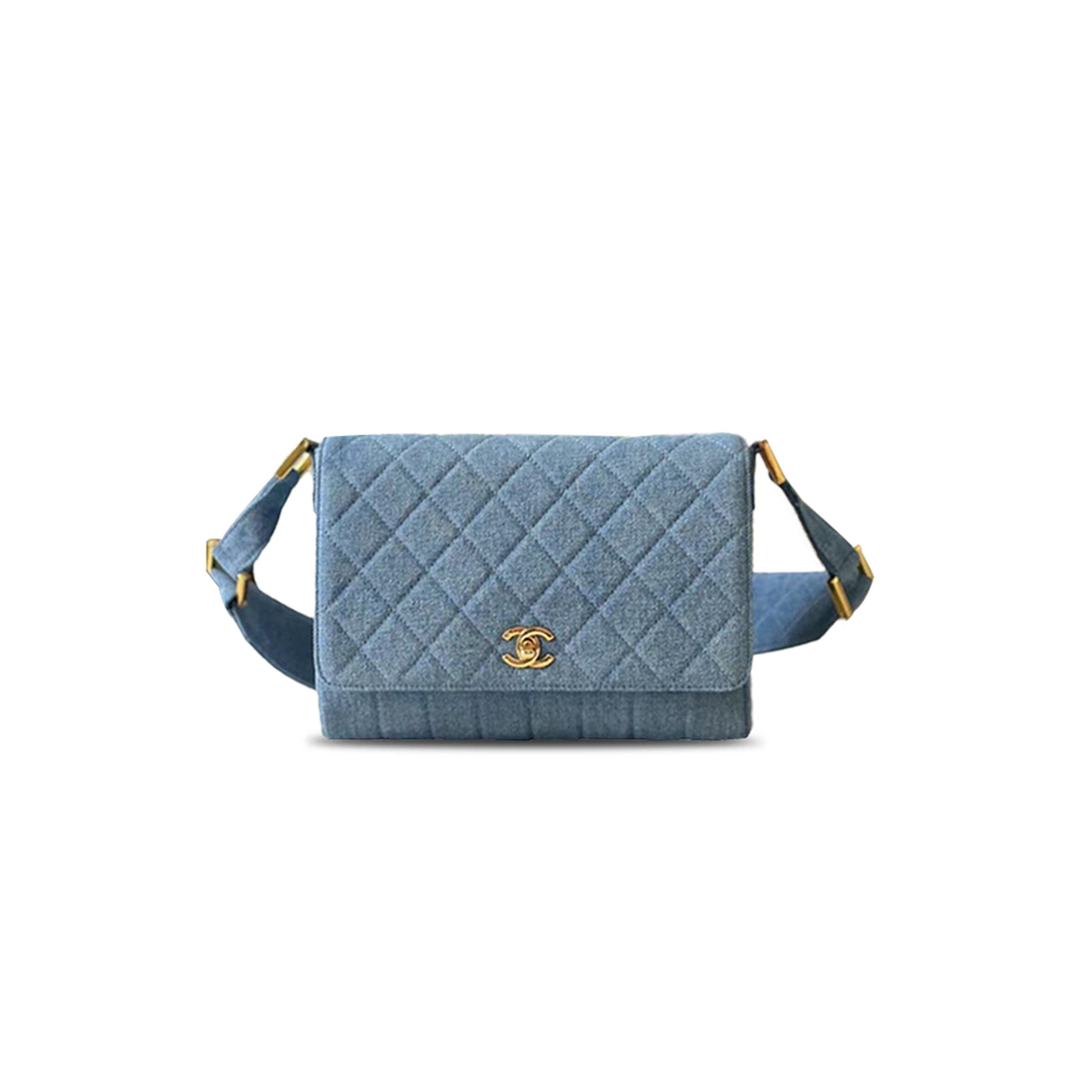 Ch**el VINTAGE DENIM CROSSBODY BAG  (25.5*20*7cm) Master Quality