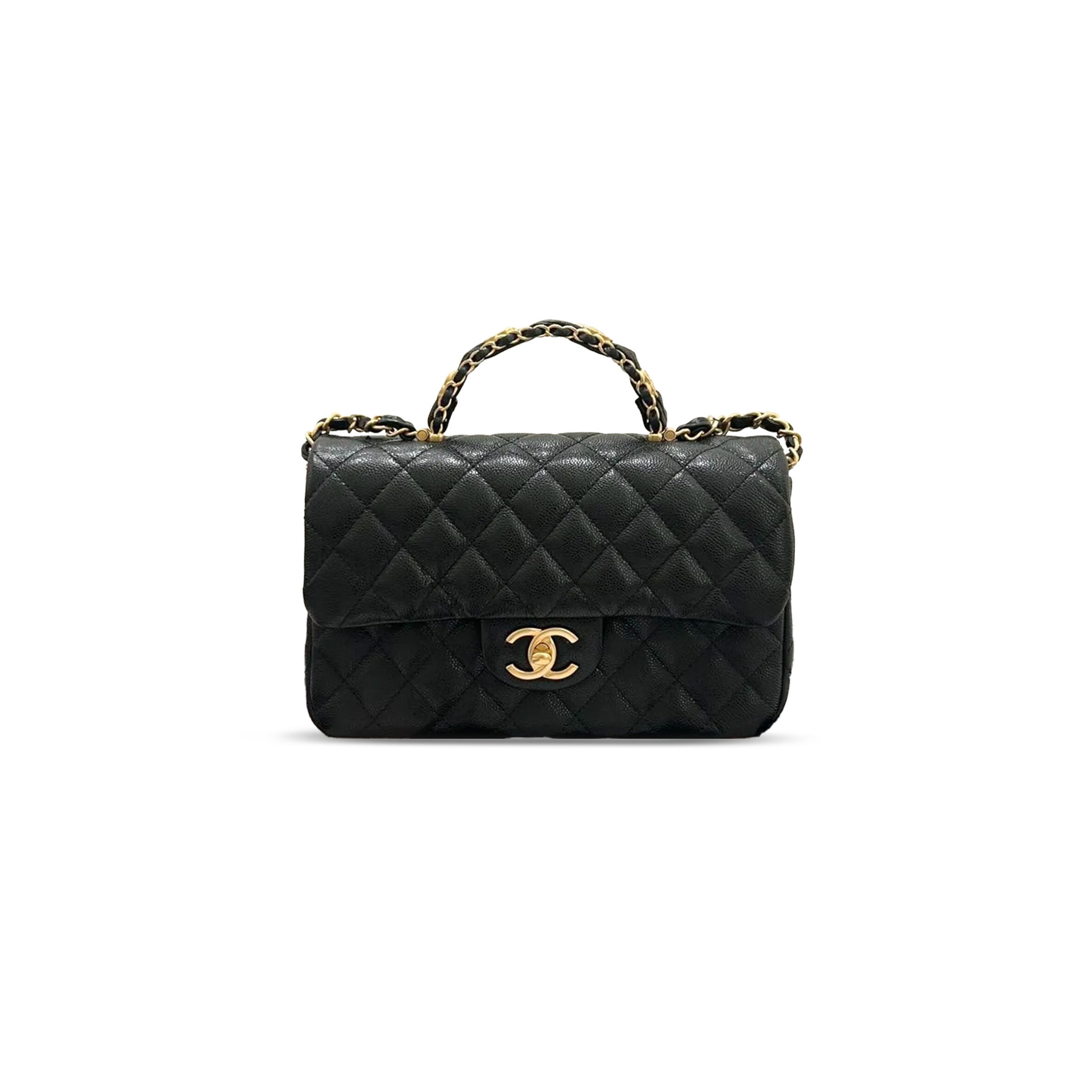 Ch**el 25B MINI CLASSIC BAG GRAINED CALFSKIN AS2431 (22.5*13.5*6cm) Master Quality
