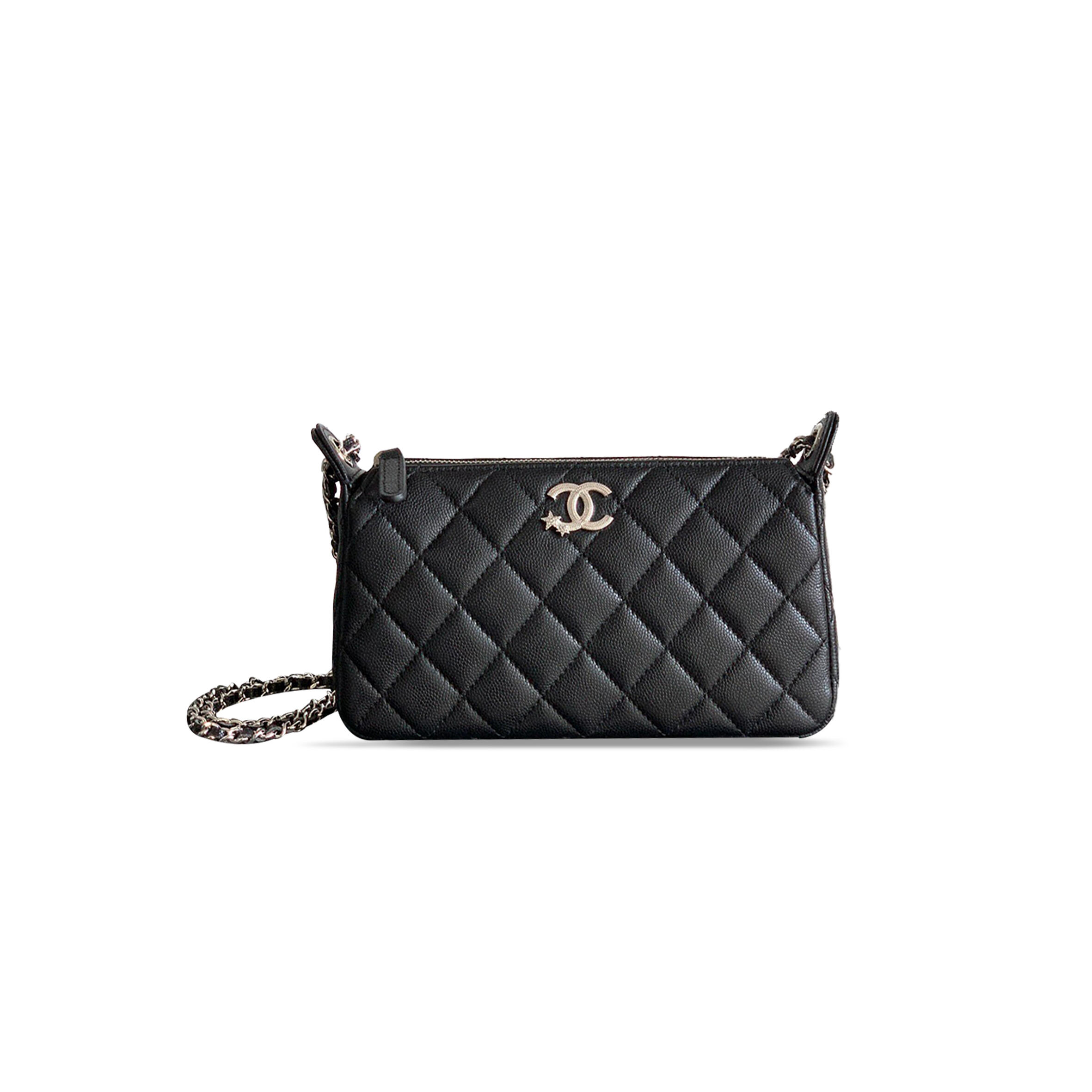 Ch**el CAVIAR 25B CLUTCH WITH CHAIN BAG IN BLACK AP4855 (21*12*5.5cm) Master Quality