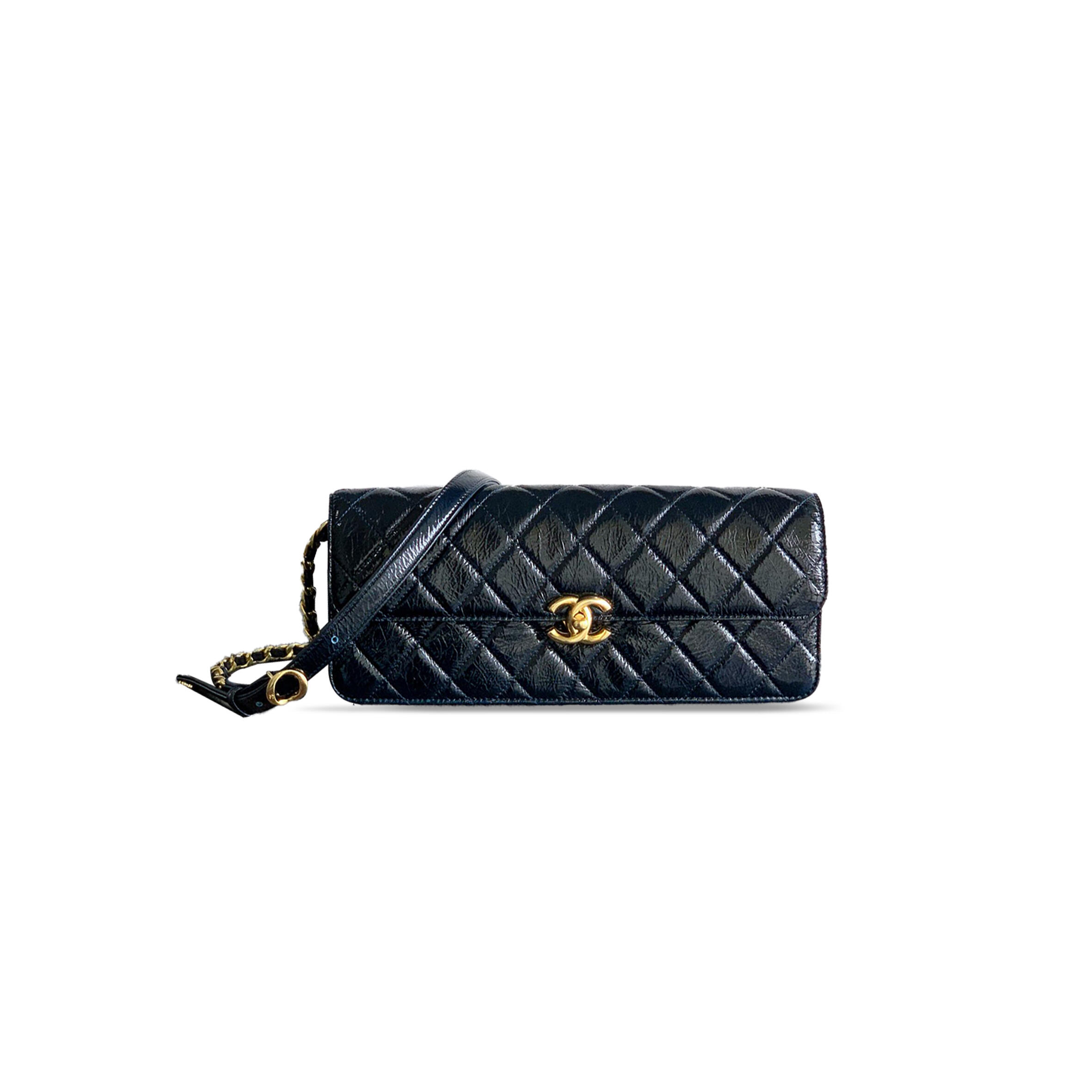 Ch**el LARGE FLAP BAG WAXED CALFSKIN IN NAVY BLUE AS5642 (29*17.5*5cm) Master Quality