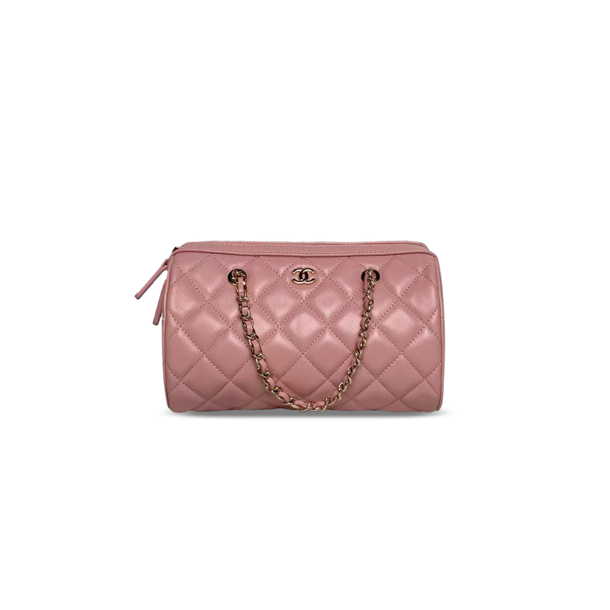Ch**el MINI BOSTON BAG SOFT PINK AP4474 (18*11*11cm) Master Quality