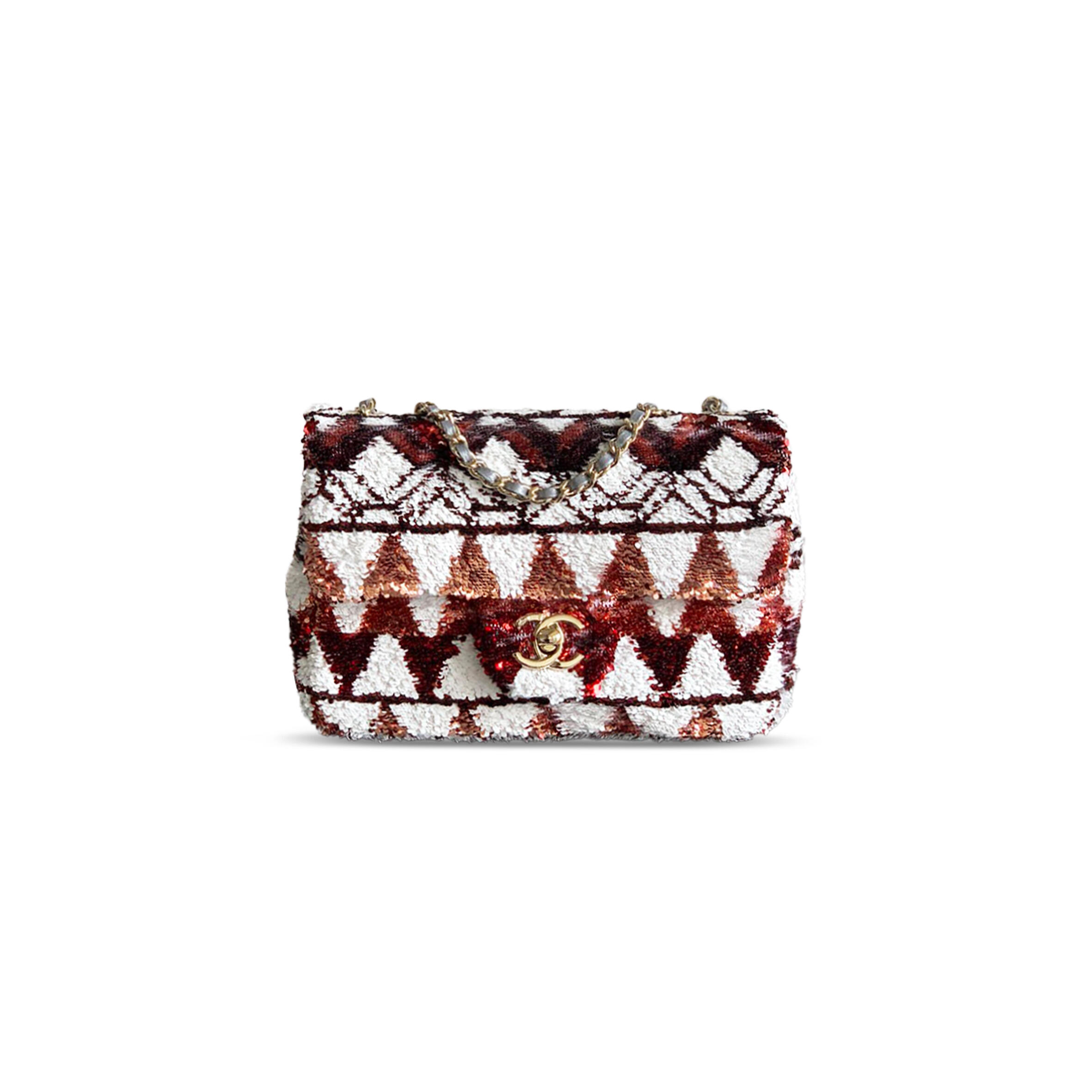 Ch**el SEQUINS MINI FLAP BAG 1566881 (20*14*7cm) Master Quality