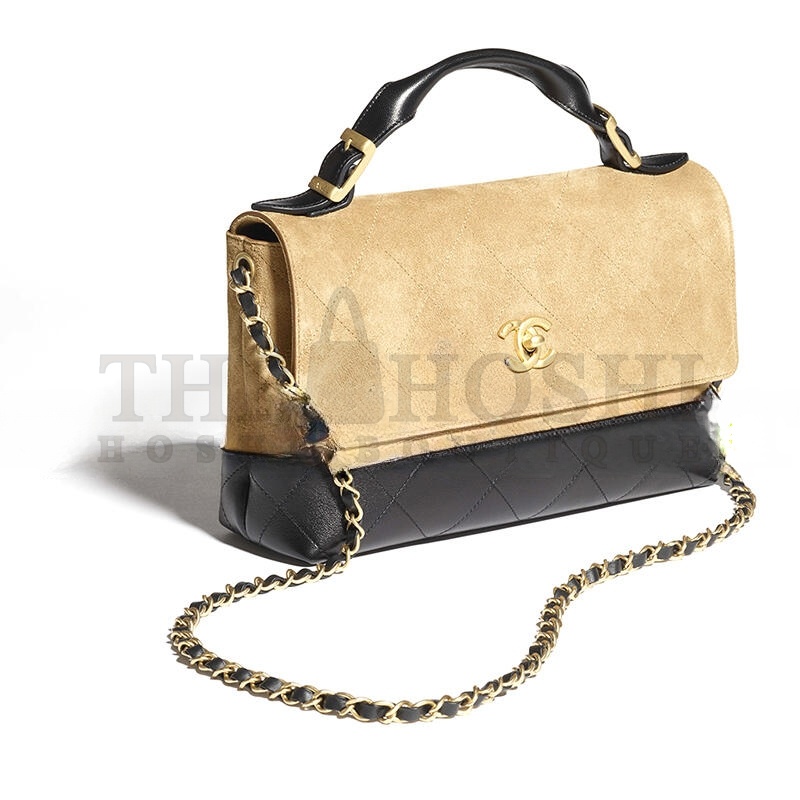 Ch**el LARGE FLAP BAG WITH TOP HANDLE AS5637 (29*18*8cm) Master Quality