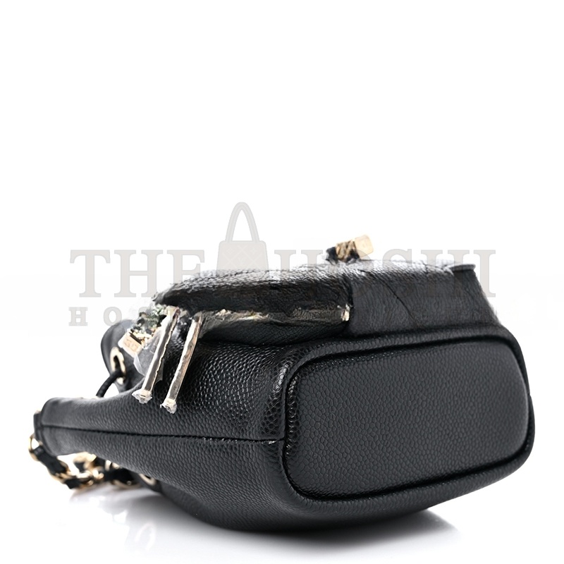 Ch**el CAVIAR QUILTED MINI CC POCKET BUCKET BAG BLACK AP2913 (11*10*4cm) Master Quality
