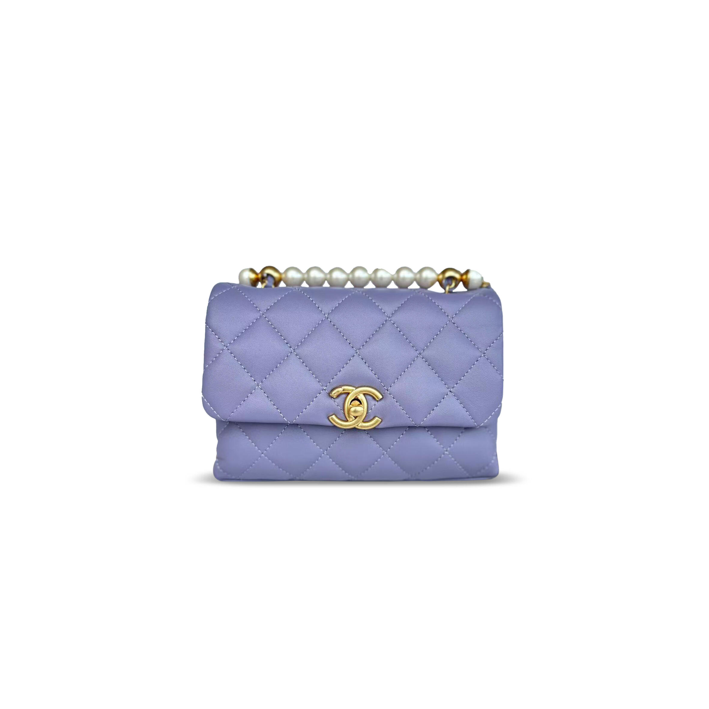 Ch**el 24A PEARL HANDLE FLAP BAG AS2481 (19*13*7cm) Master Quality