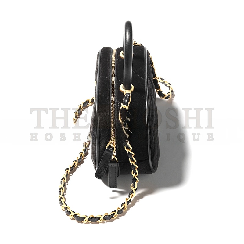 Ch**el MINI BOWLING BAG VELVET AND CALFSKIN AS5572 (20*11.5*8.5cm) Master Quality