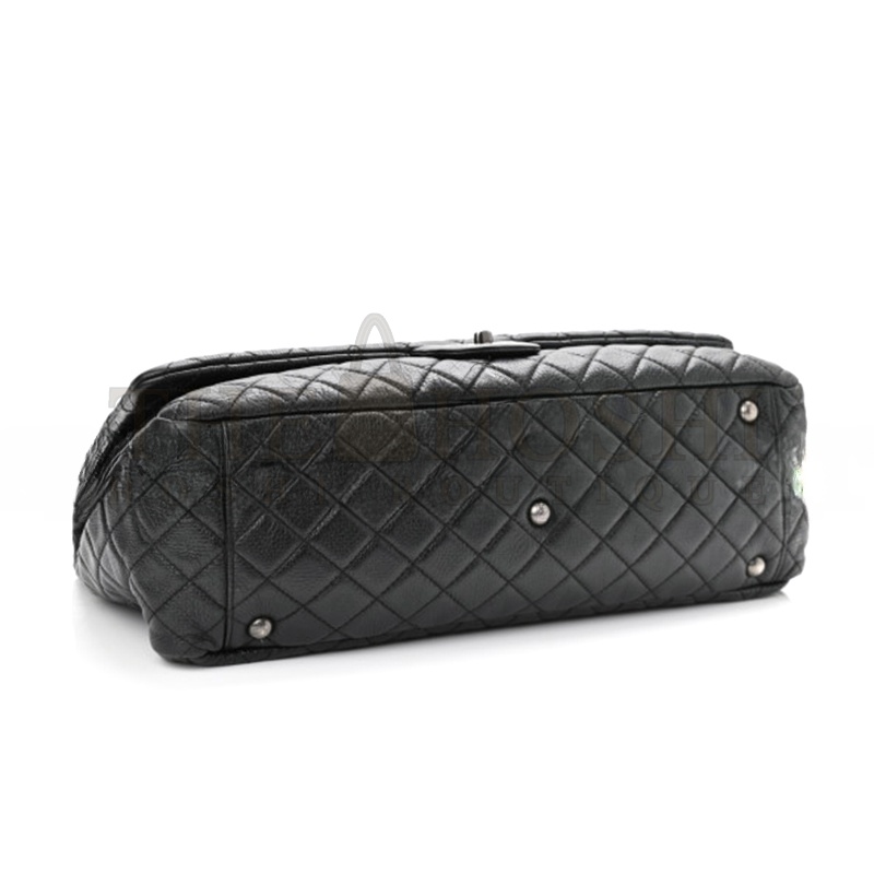 Ch**el XXL TRAVEL FLAP BAG BLACK 1065327 (45*28*15cm) Master Quality