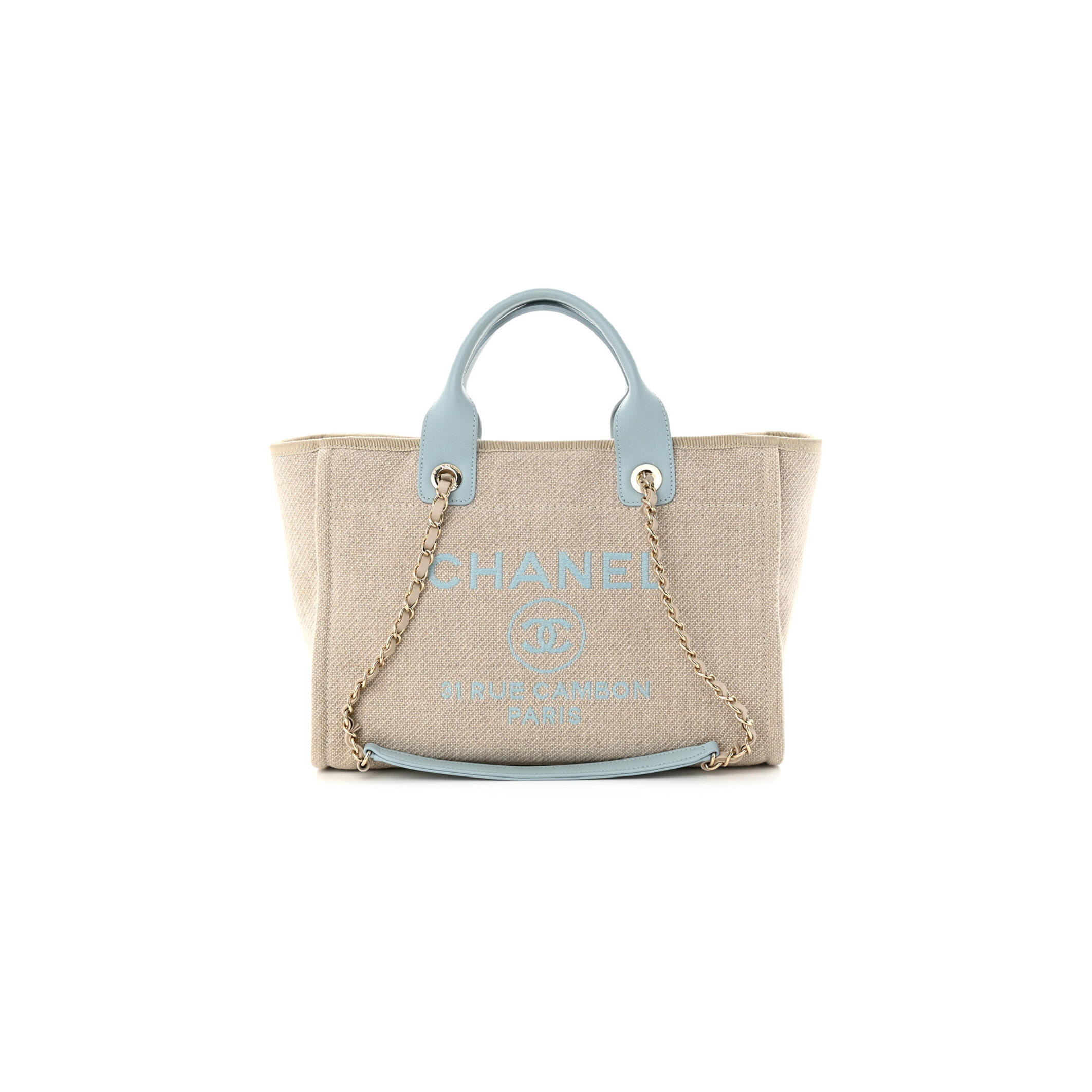 Ch**el MIXED FIBERS SMALL DEAUVILLE TOTE 1294895 (34*26*15cm) Master Quality