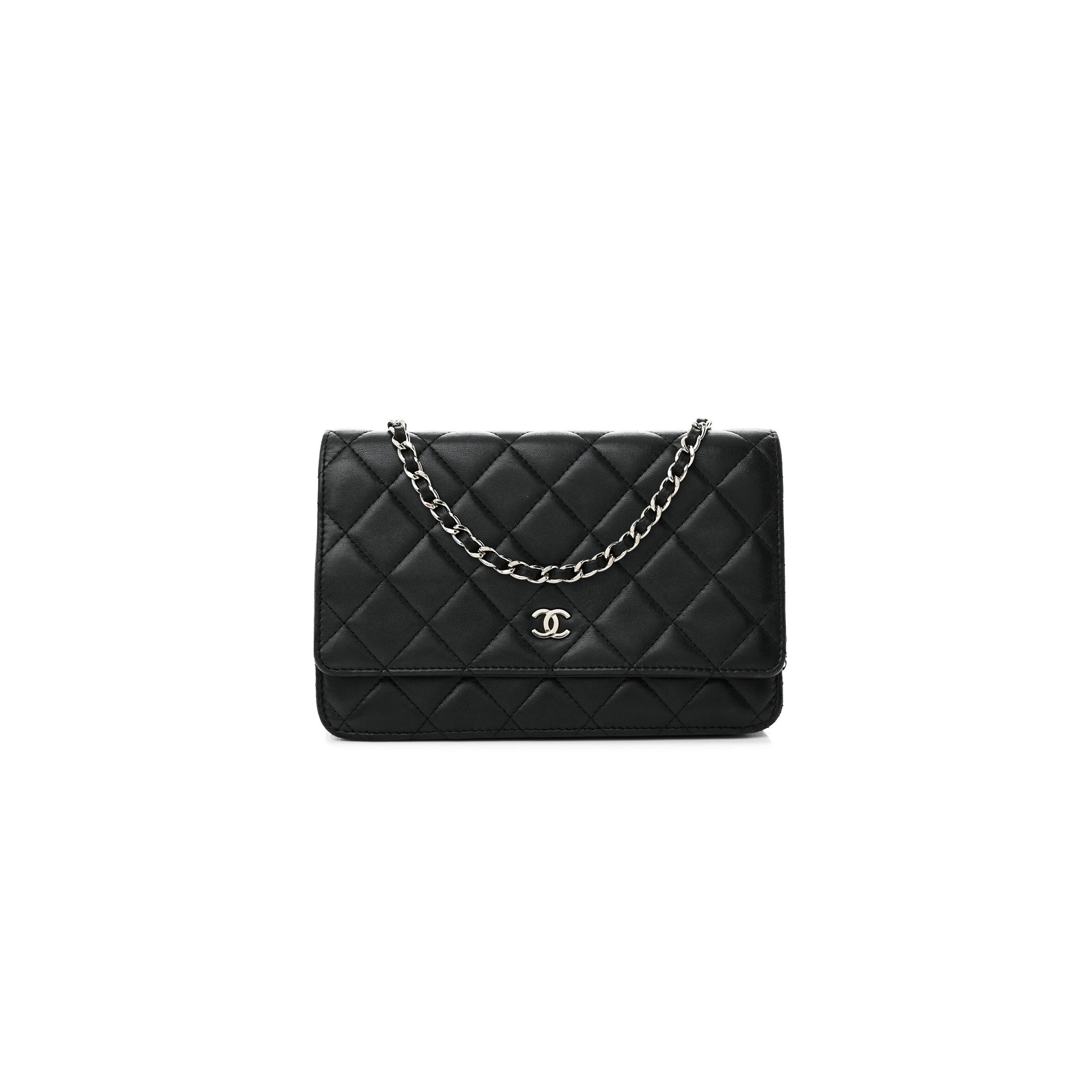 Ch**el LAMBSKIN QUILTED WALLET ON CHAIN WOC 1597447 (19*13*4cm) Master Quality