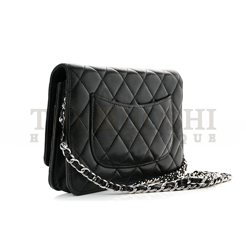 Ch**el LAMBSKIN QUILTED WALLET ON CHAIN WOC 1597447 (19*13*4cm) Master Quality