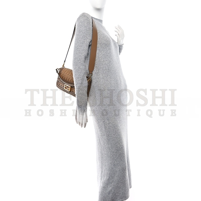 F**di NAPPA FF WOVEN BAGUETTE BROWN (27*15*6.5cm) Master Quality