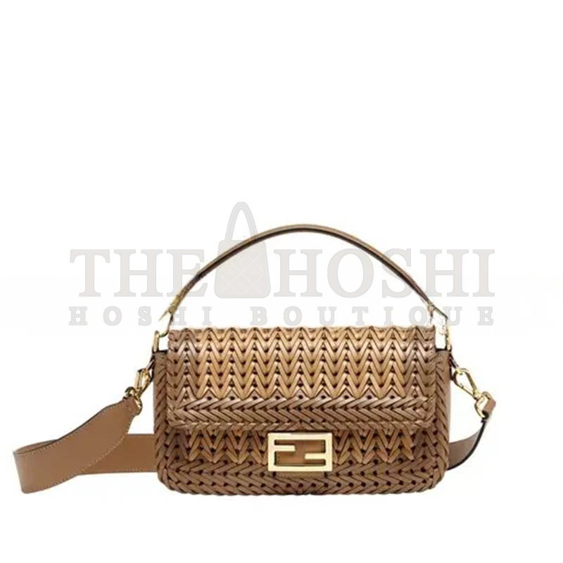 F**di NAPPA FF WOVEN BAGUETTE BROWN (27*15*6.5cm) Master Quality