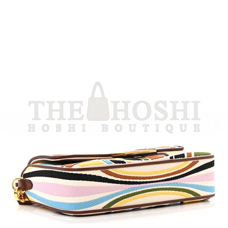 F**di X SARA COLEMAN MULTICOLOR FF FISH EYE EMBROIDERED BAGUETTE BAG (28*14*6cm) Master Quality