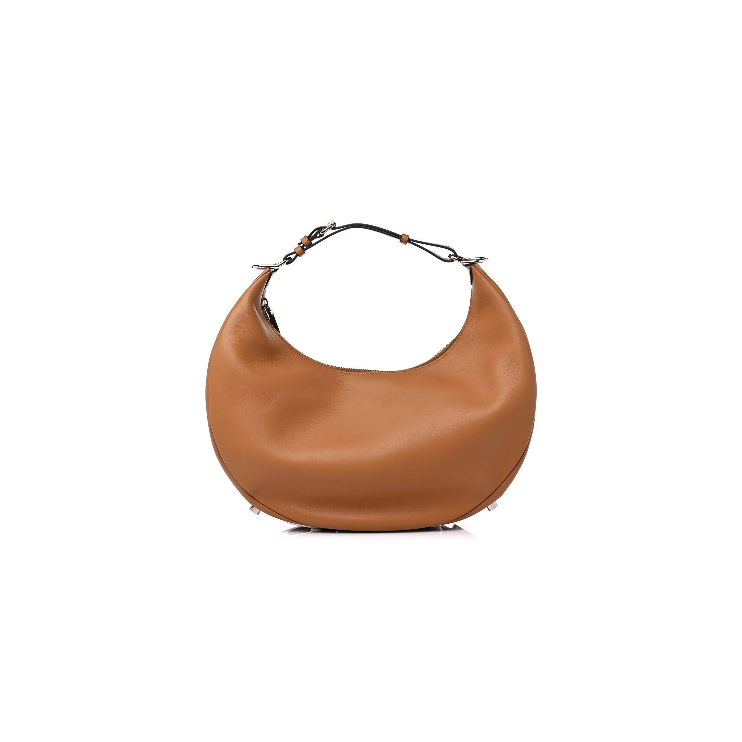 F**di VITELLO GRACE MATTE MEDIUM F**diGRAPHY HOBO BAG CARAMELLO (27*22*11cm) Master Quality