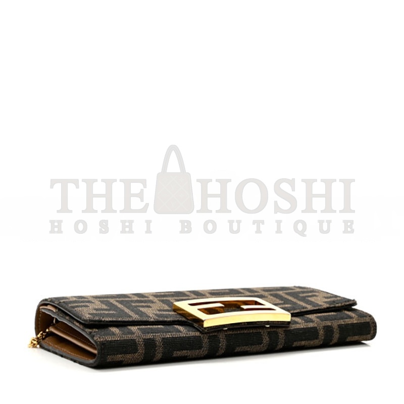 F**di ZUCCA VITELLO CONTINENTAL WALLET ON CHAIN TOBACCO (18.5*9.5*3cm) Master Quality