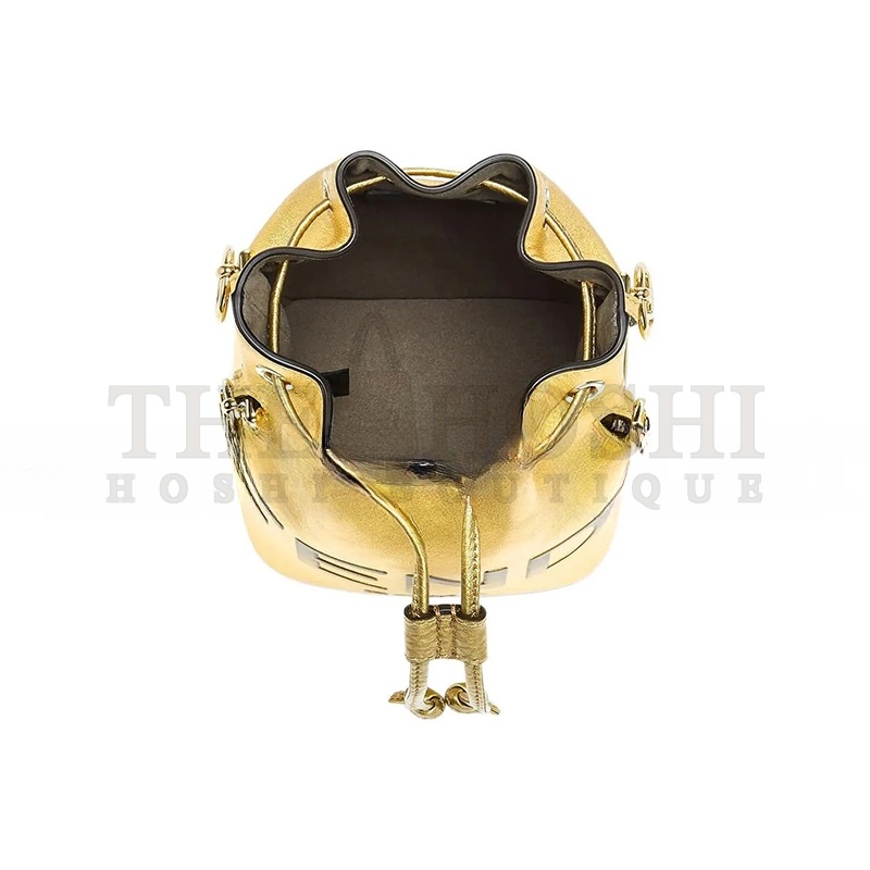 F**di MON TRESOR MINI LEATHER BUCKET BAG IN GOLD 8BS010AK61F1GNN (18*12*10m) Master Quality