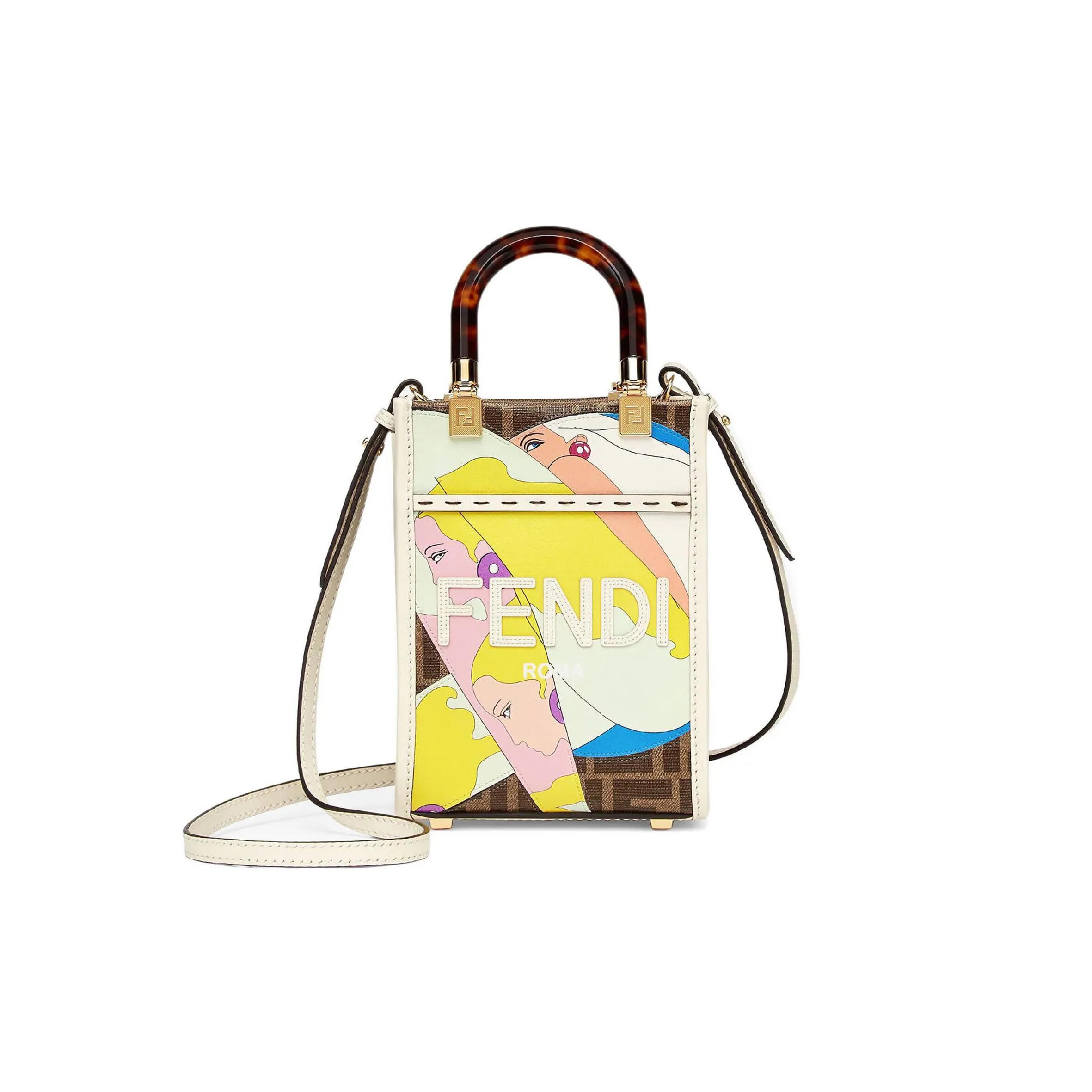 F**di MINI SUNSHINE SHOPPER TOTE CROSSBODY BAG 8BS051AJH9F1HDV (18*13*6.5cm) Master Quality