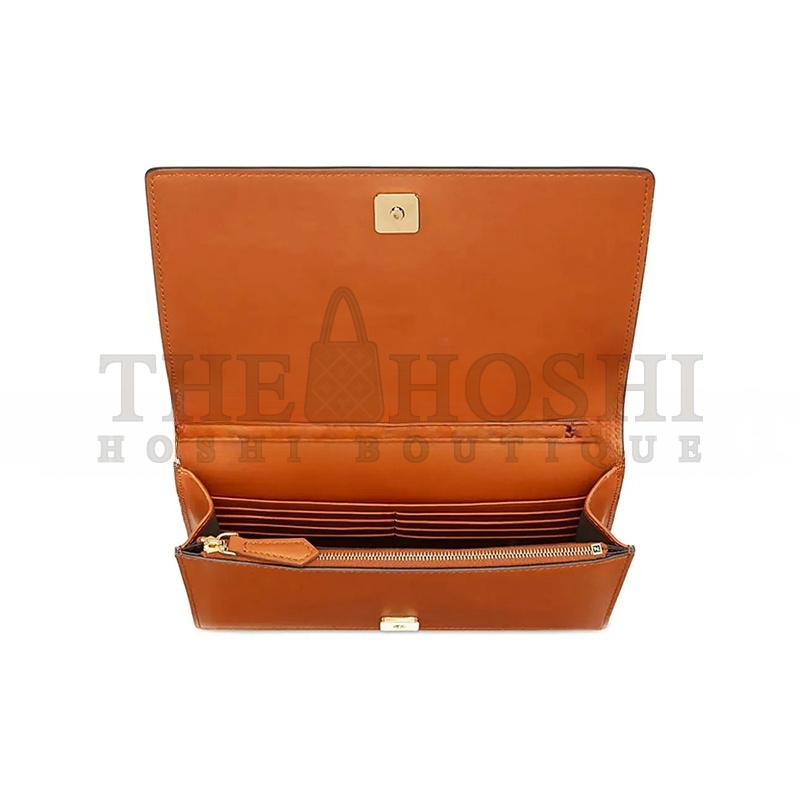 F**di VITELLO KING TAMPONATO LOGO EMBOSSED MEDIUM WALLET ON CHAIN CUOIO 8BS006AAYZF0QVK (20*13*6cm) Master Quality