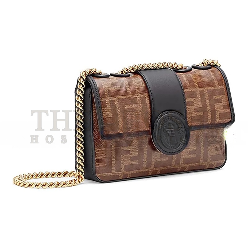 F**di 1974 DOUBLE F MINI GLAZED BAG 8BS016A5K4F14RT (19*13*4cm) Master Quality