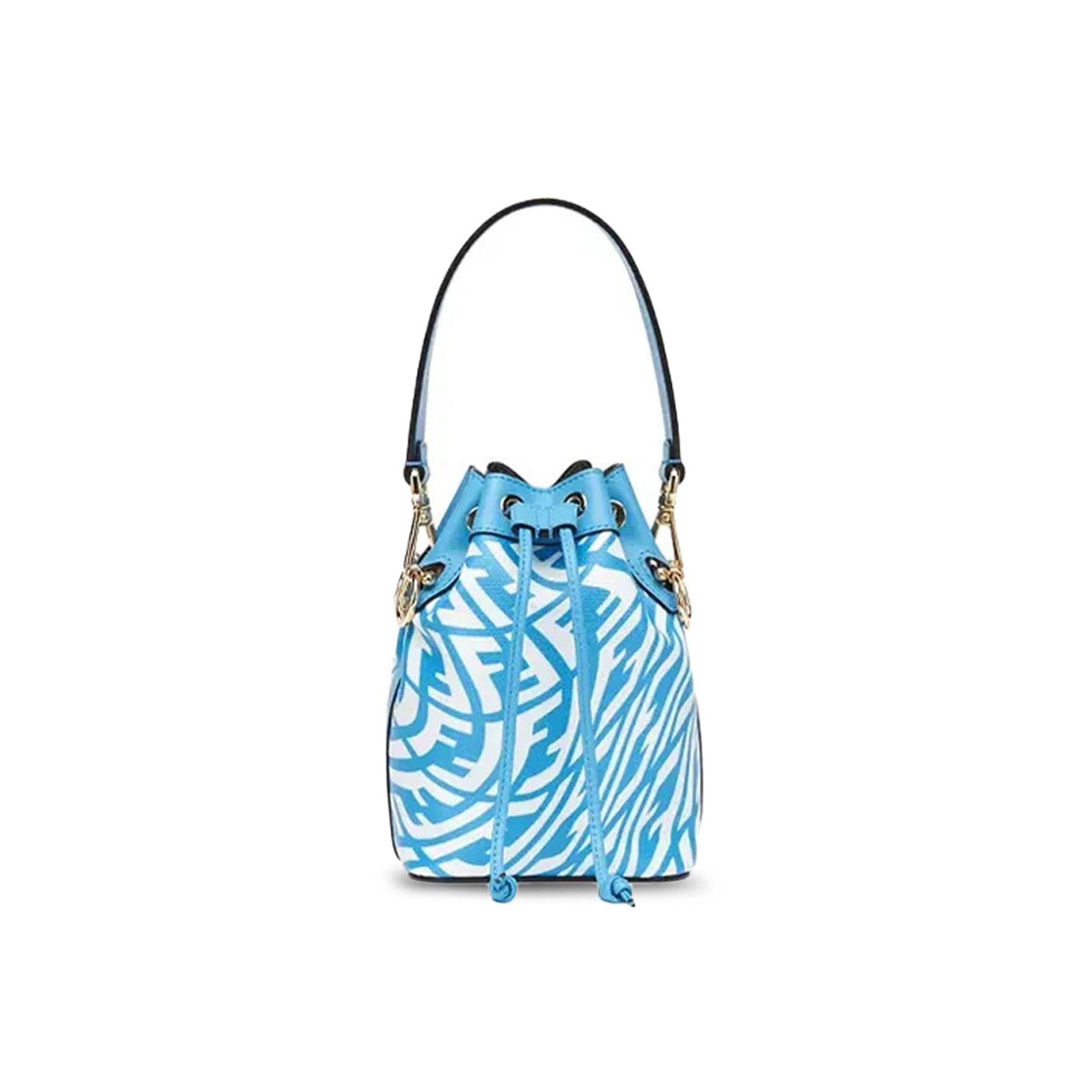 F**di BLUE GLAZED CANVAS MINI BAG 8BS010AFL1F1E8L (18*12*10cm) Master Quality