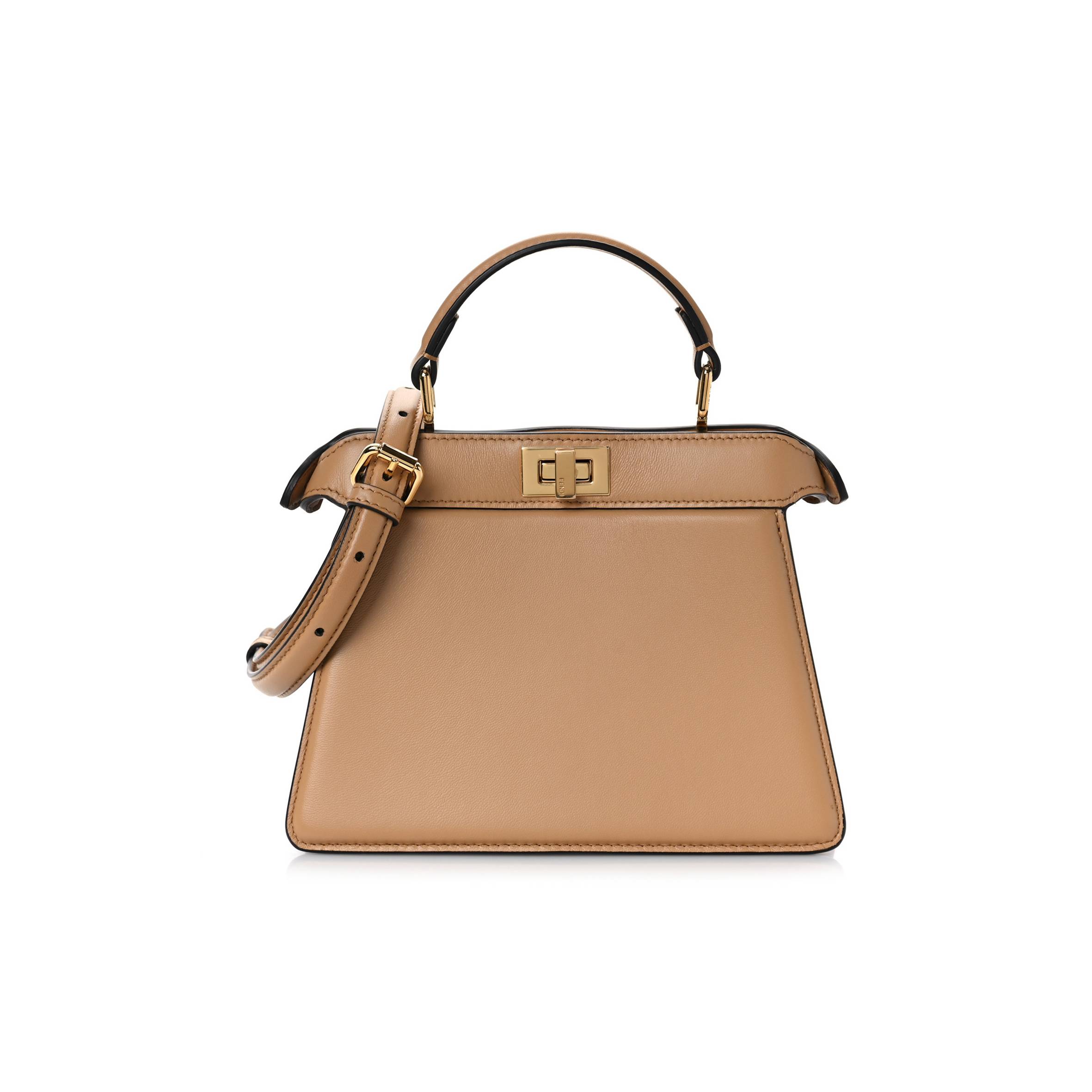 F**di SHINY NAPPA PETITE PEEKABOO I SEE U SATCHEL MIELE SCURO (20*15*9cm) Master Quality