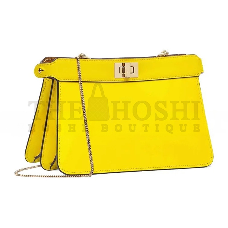 F**di NAPPA SMALL PEEKABOO I SEE U EAST WEST CHAIN SATCHEL LIMONE 8BN322ADYDF1D4I (21*14*10cm) Master Quality