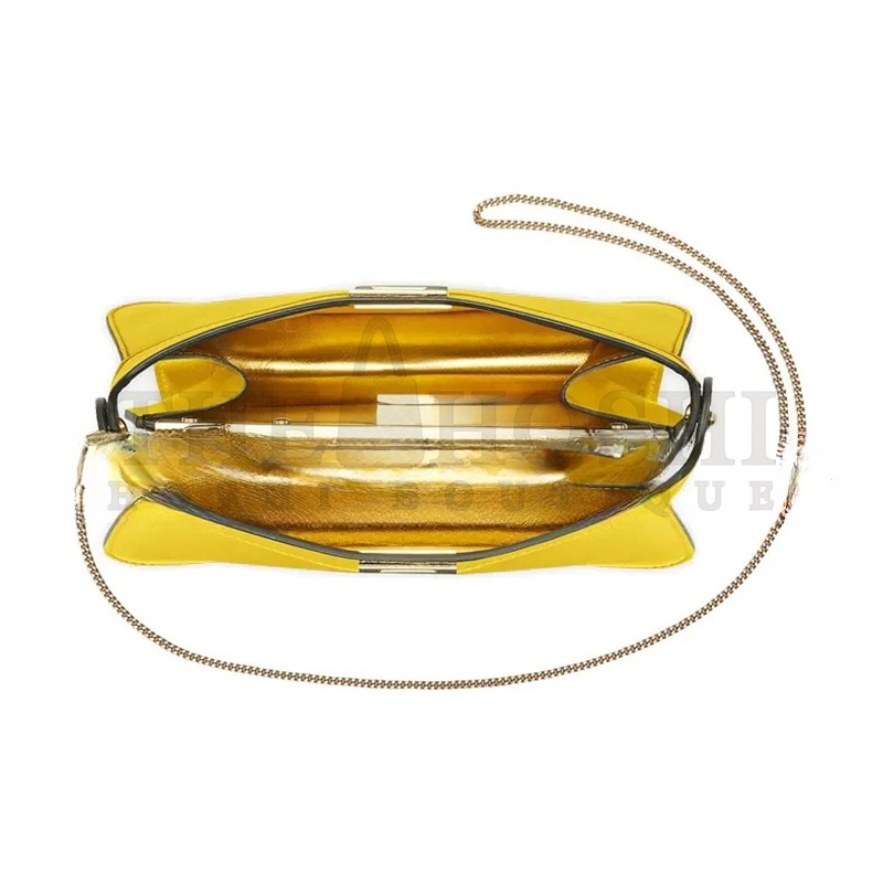 F**di NAPPA SMALL PEEKABOO I SEE U EAST WEST CHAIN SATCHEL LIMONE 8BN322ADYDF1D4I (21*14*10cm) Master Quality