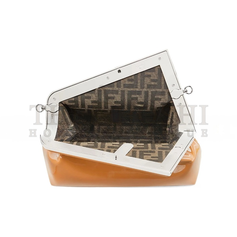 F**di FIRST MIDI OVERSIZED F METAL CLIP PATENT LEATHER SHOULDER CROSSBODY CLUTCH 8BP137ANSNF119U (32.5*23.5*15cm) Master Quality