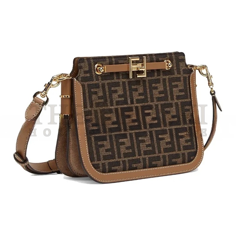 F**di TOUCH FABRIC BROWN 8BT349AGY6F1FSM (26.5*19*10cm) Master Quality