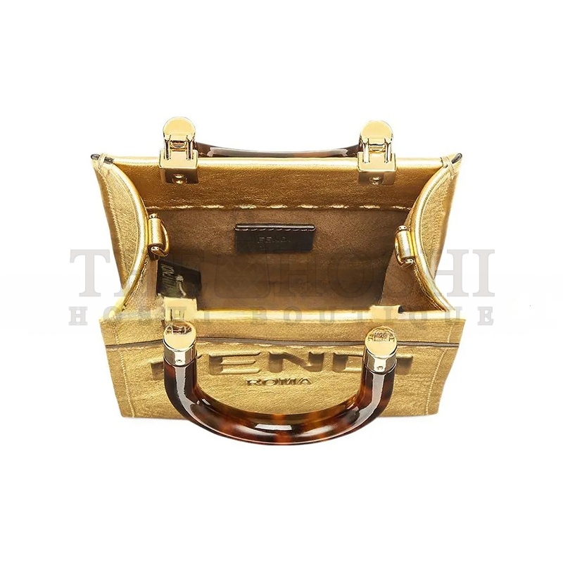 F**di MINI SUNSHINE SHOPPER TOTE GOLD 8BS051AJH7F1GNN (18*13*6m) Master Quality