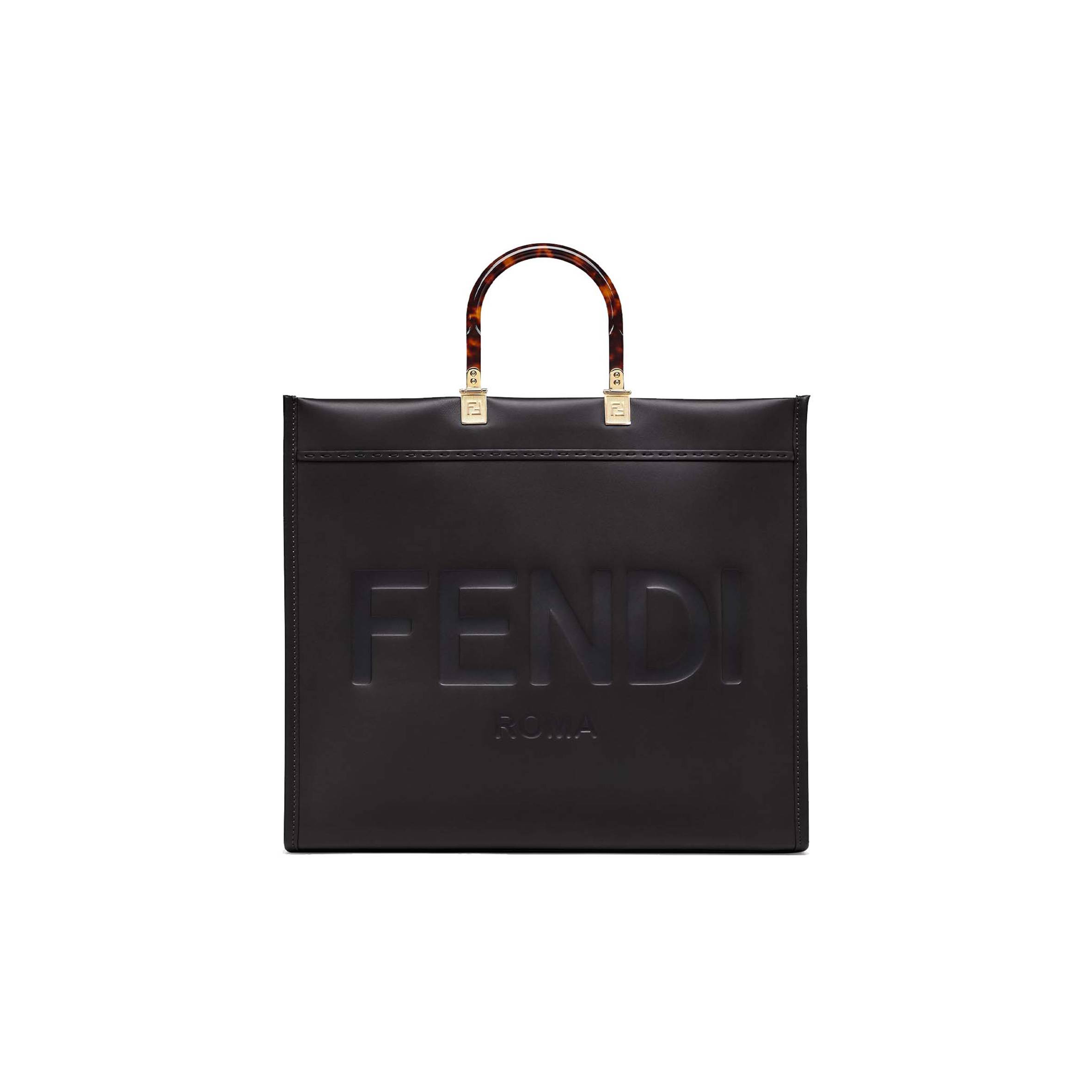 F**di LARGE F**di SUNSHINE - BLACK LEATHER SHOPPER 8BH372ABVLF0KUR (40.5*35*21.5cm) Master Quality