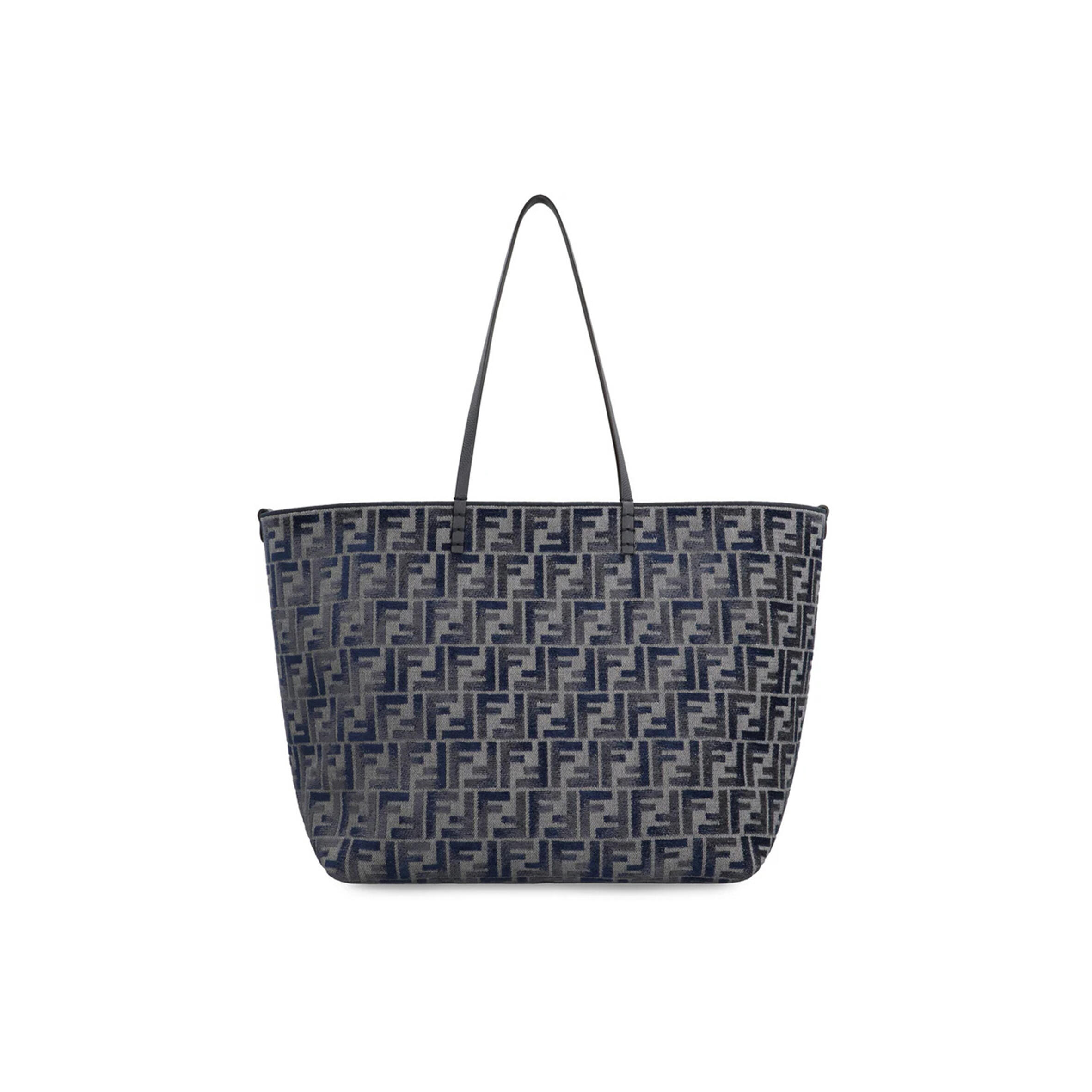 F**di 'ROLL LARGE' BLUE REVERSIBLE TOTE BAG IN FF CHENILLE (35*32*19.5cm) Master Quality