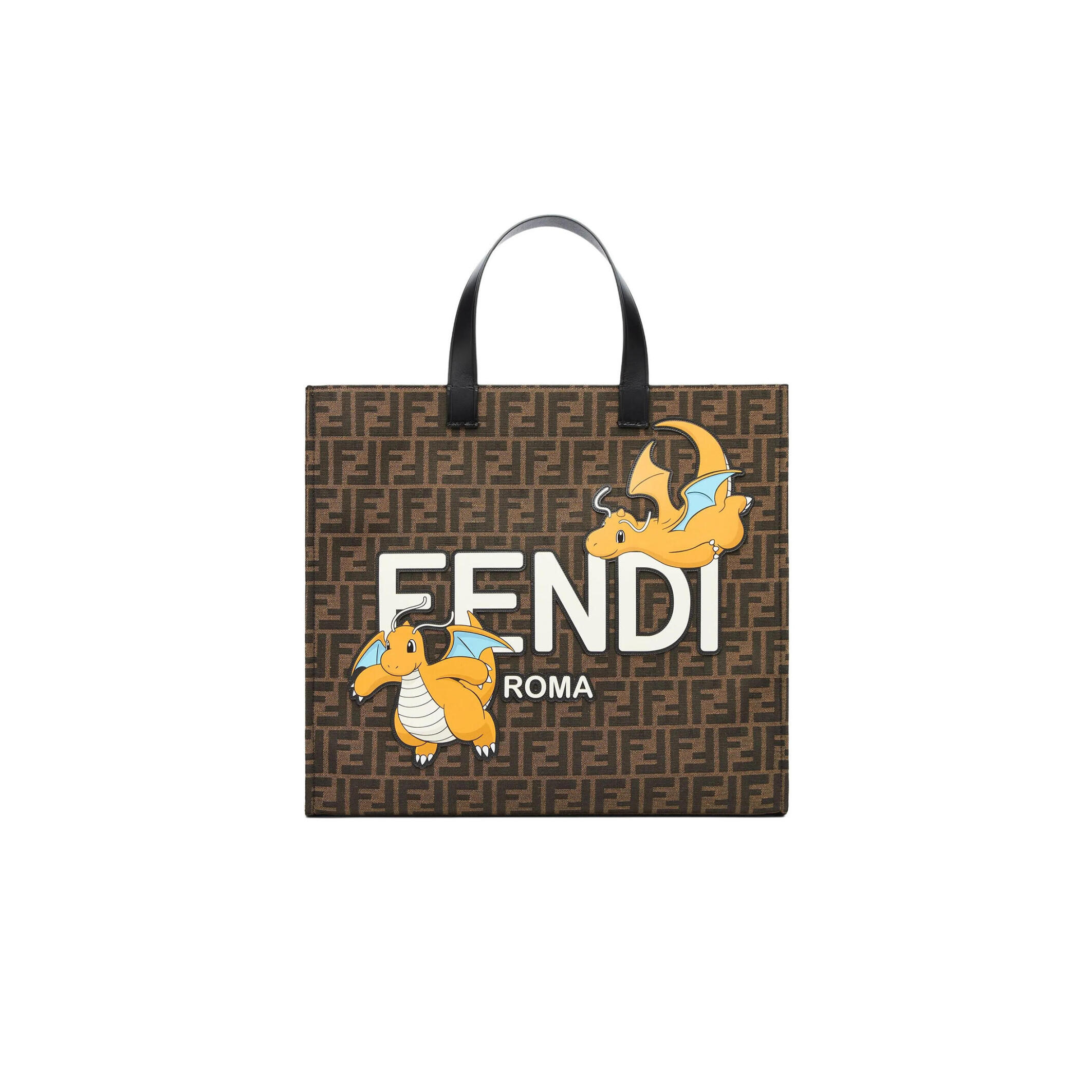 F**di BROWN FF PRINT CANVAS BAG FROM THE F**di X FRGMT X POKÉMON COLLABORATION 8BH357AR1XF1NPJ (41*35*19cm) Master Quality