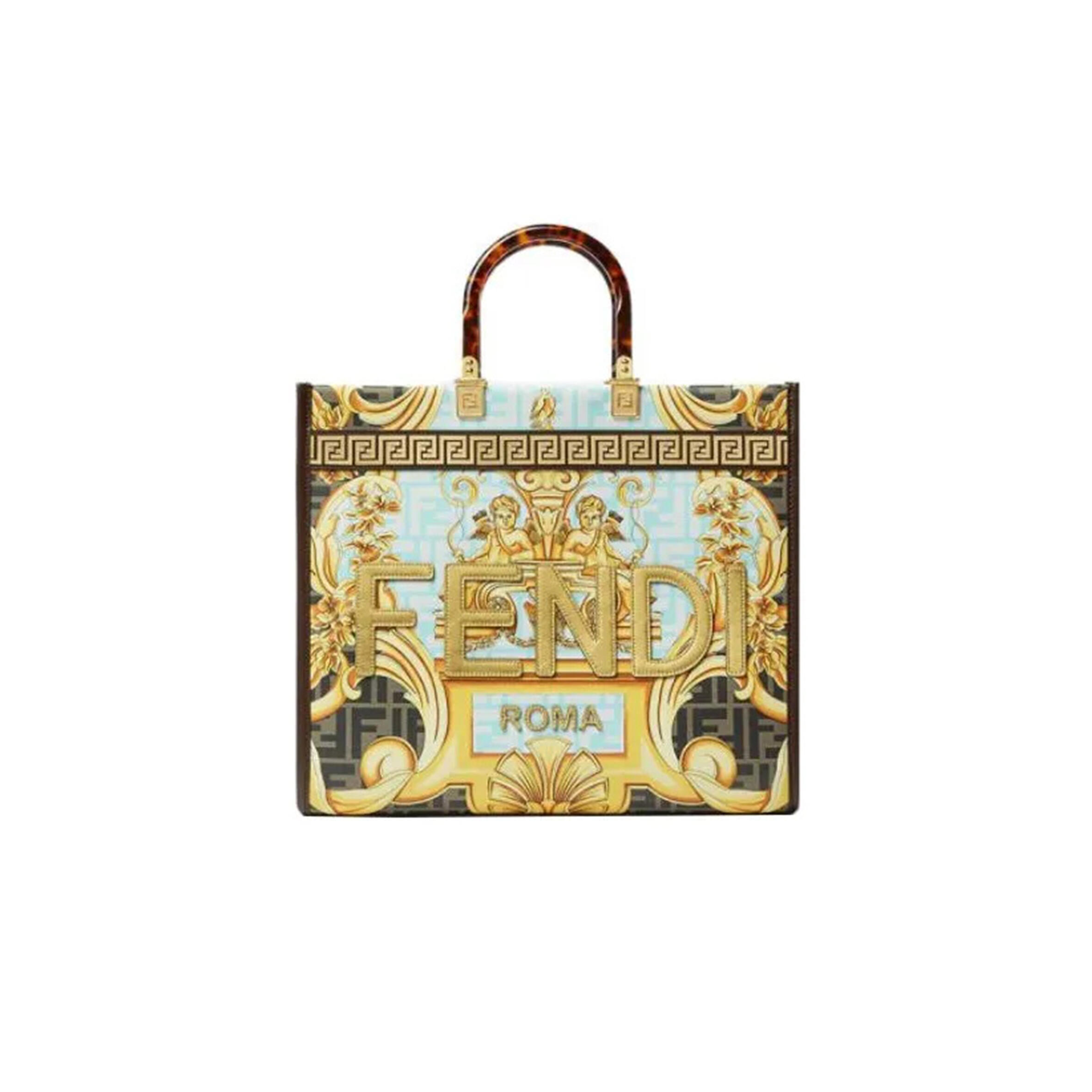 F**di VERSACE X F**di FENDACE SUNSHINE SHOPPER TOTE 751A046375B02F (35*31*17m) Master Quality
