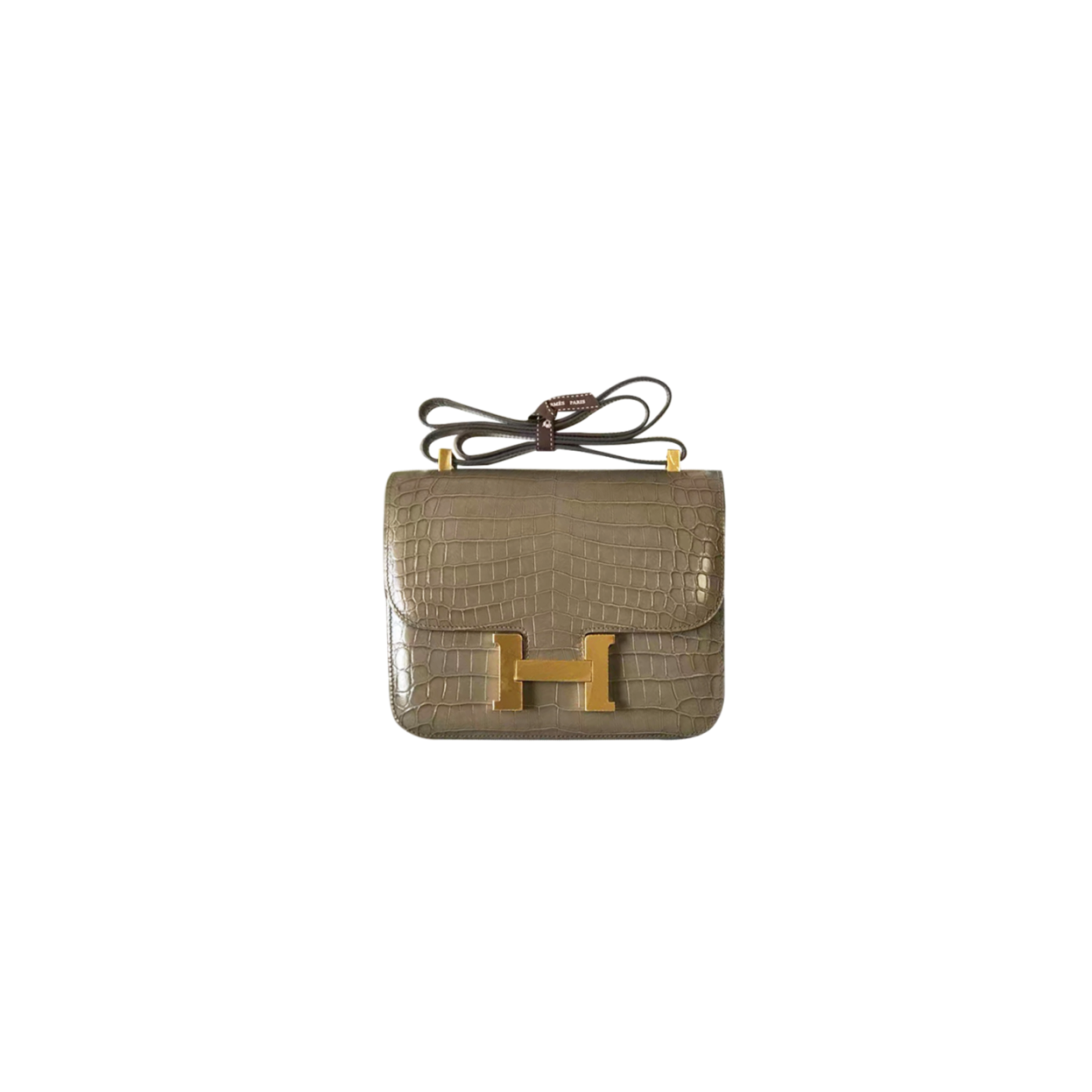 H**me5 RETRO CROCODILE CONSTANCE 18 GOLD HARDWARE SHOULDER BAG (19*18*13.5cm) Master Quality
