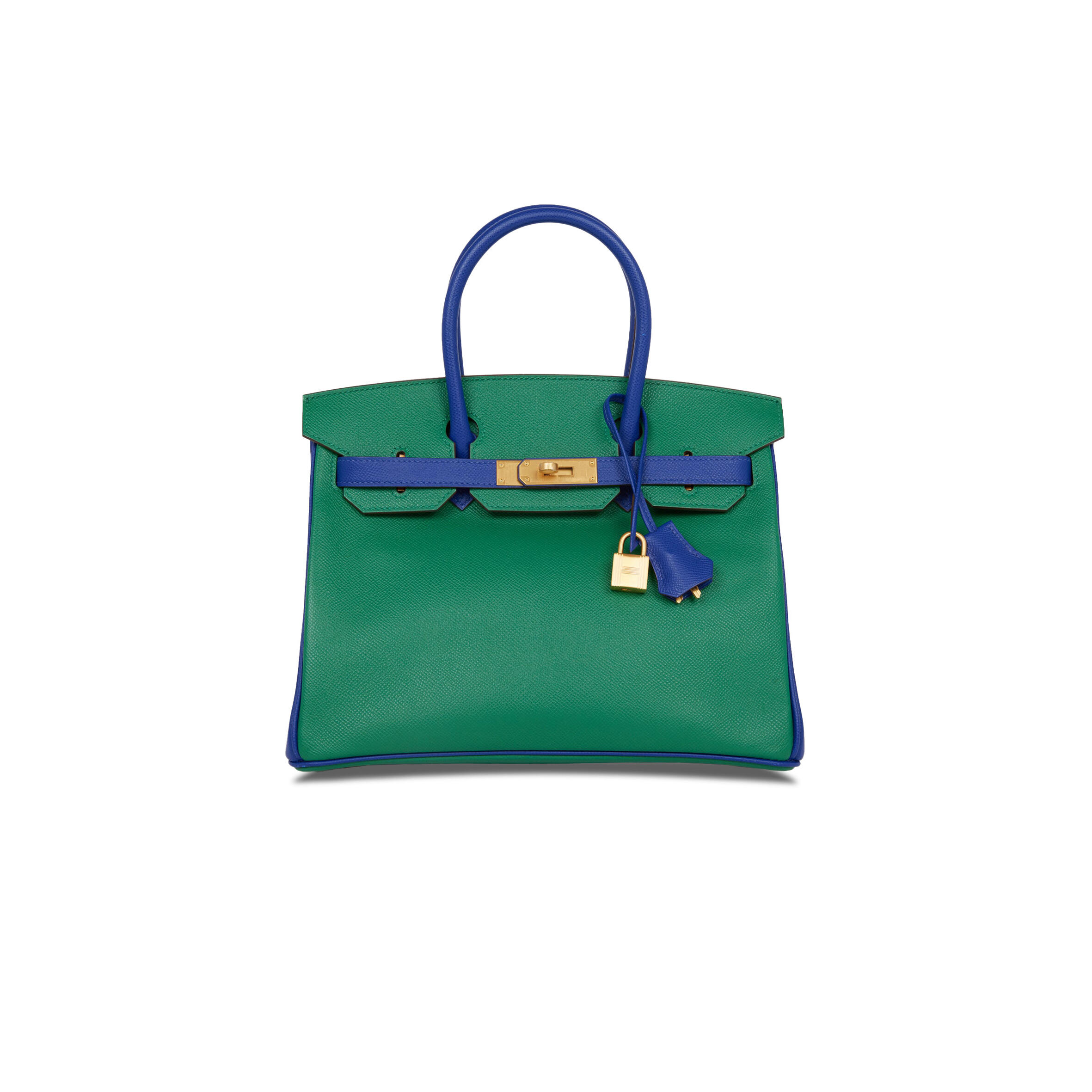 H**me5 BIRKIN 35 EPSOM MALACHITE GREEN AND AQUA BLUE BAG H028368CK6Z (25*20*13cm) Master Quality