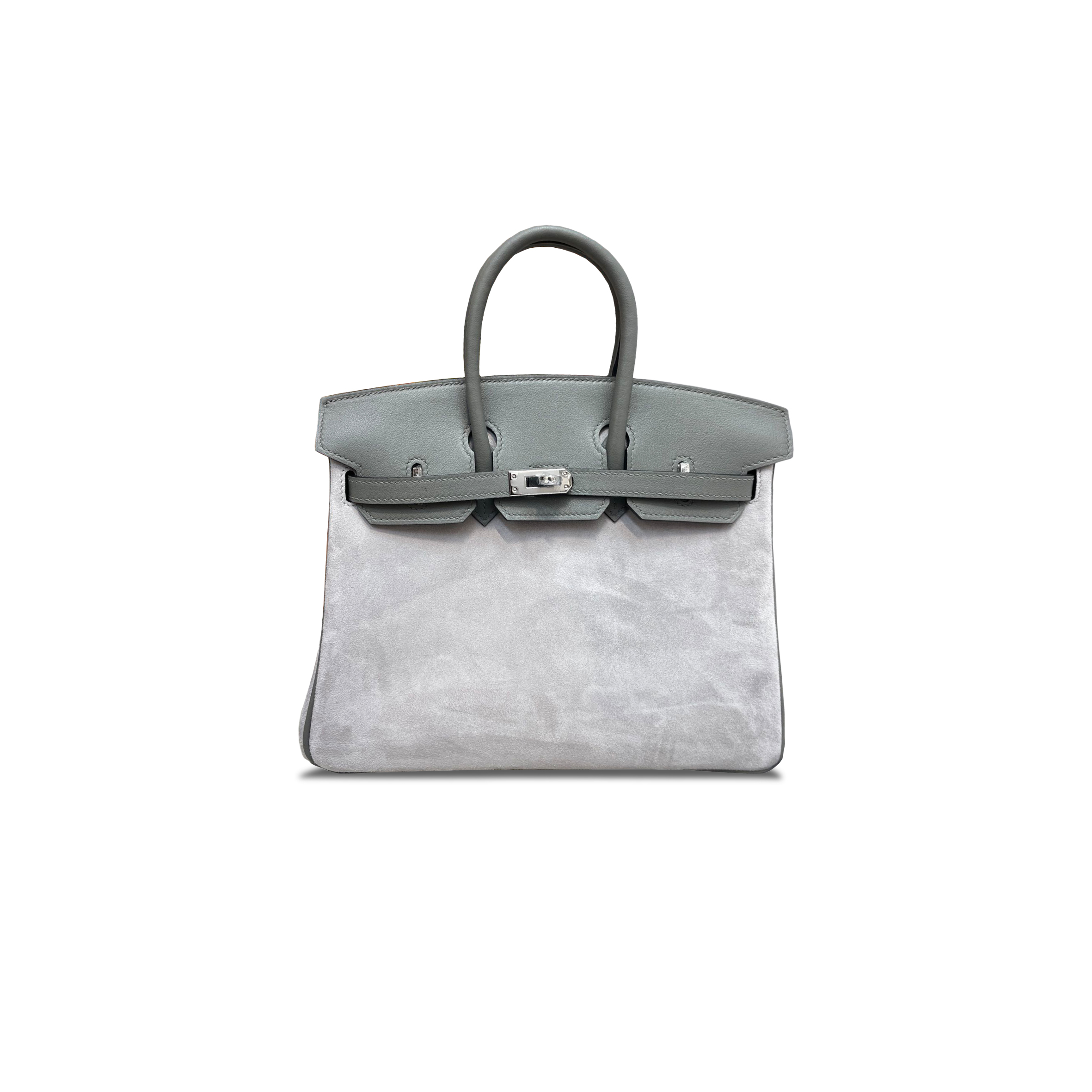 H**me5 BIRKIN 25 CHAMOIS CUMULONIMBUS GREY SILVER BUCKLE H028369CC85 (25*20*13cm) Master Quality