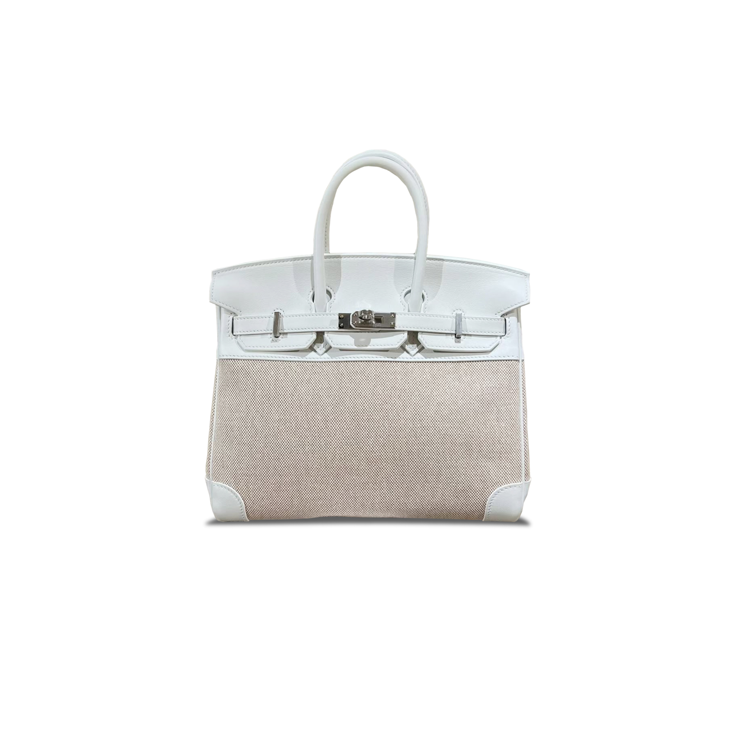 H**me5 BIRKIN 25 SWIFT CANVAS AND SILVER BUCKLE H082686CKA3 (25*20*13cm) Master Quality