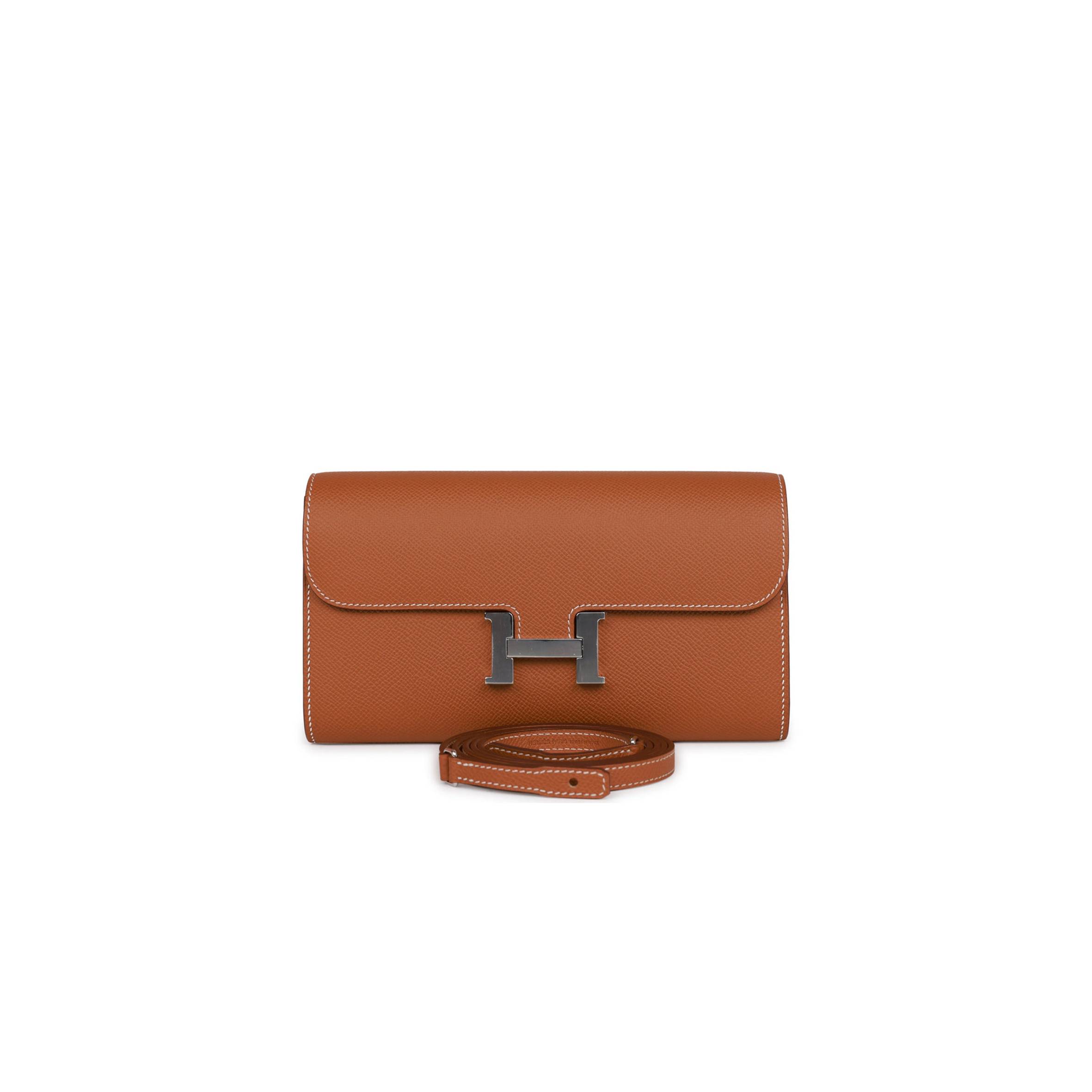 H**me5 CONSTANCE WALLET TO GO GOLD EPSOM PALLADIUM HARDWARE (22*11cm) Master Quality