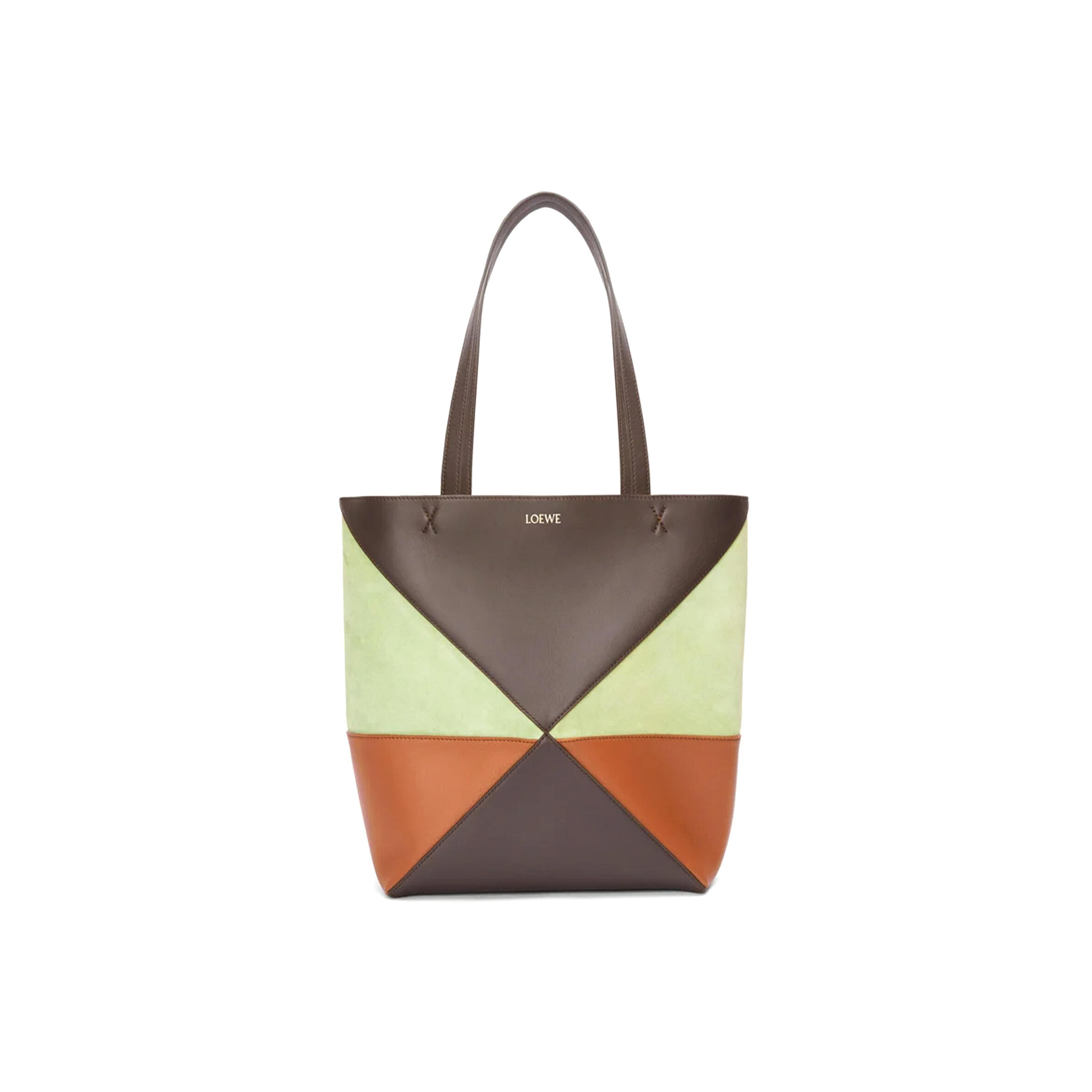 L0ew* MEDIUM PUZZLE FOLD TOTE IN CALFSKIN AND SUEDE A779G50X73 (25.5*31.5*14.5cm) Master Quality