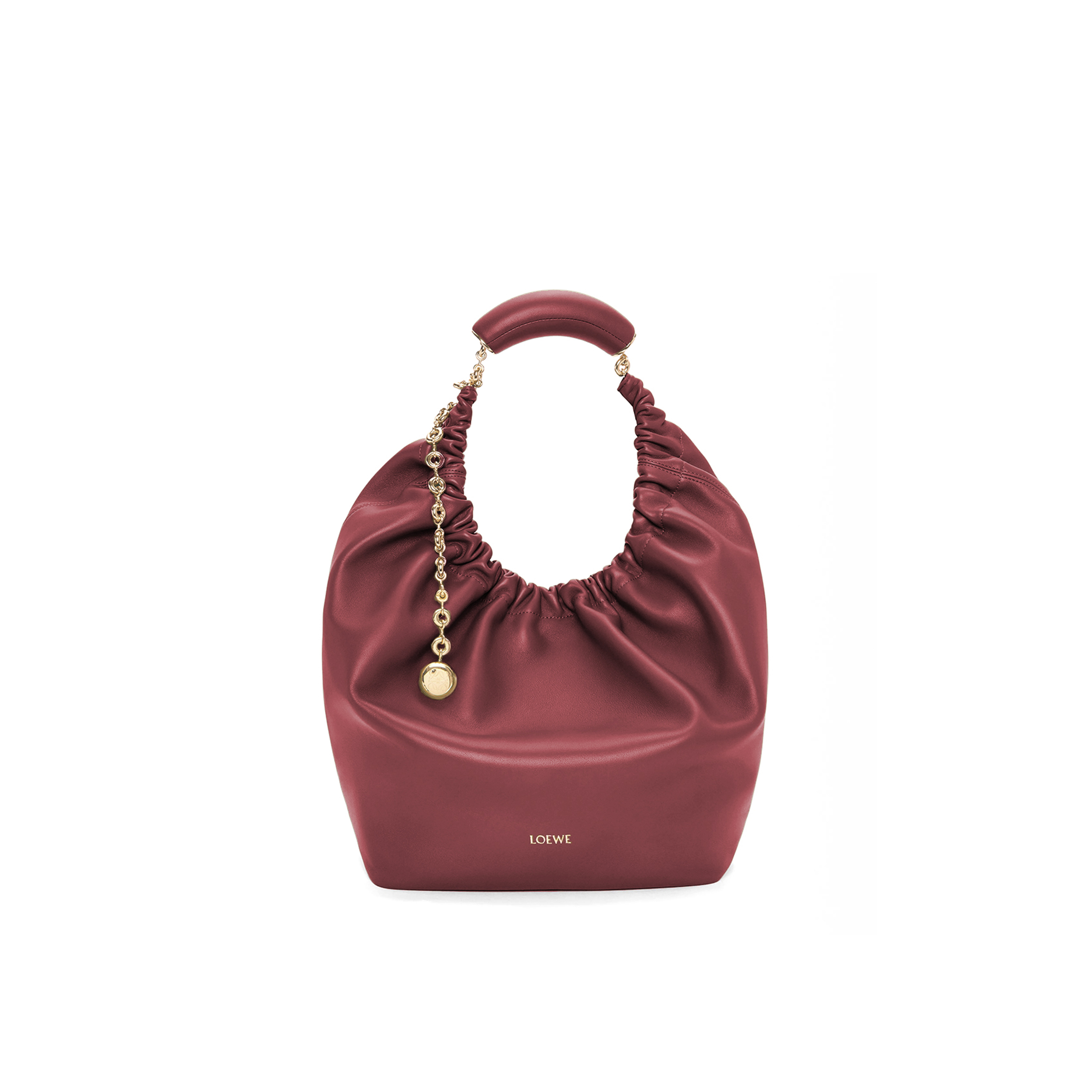 L0ew* MEDIUM SOFT NAPPA SHEEP LEATHER SQUEEZE BAG A914Q37X01-2100 (34*33*13.5cm) Master Quality