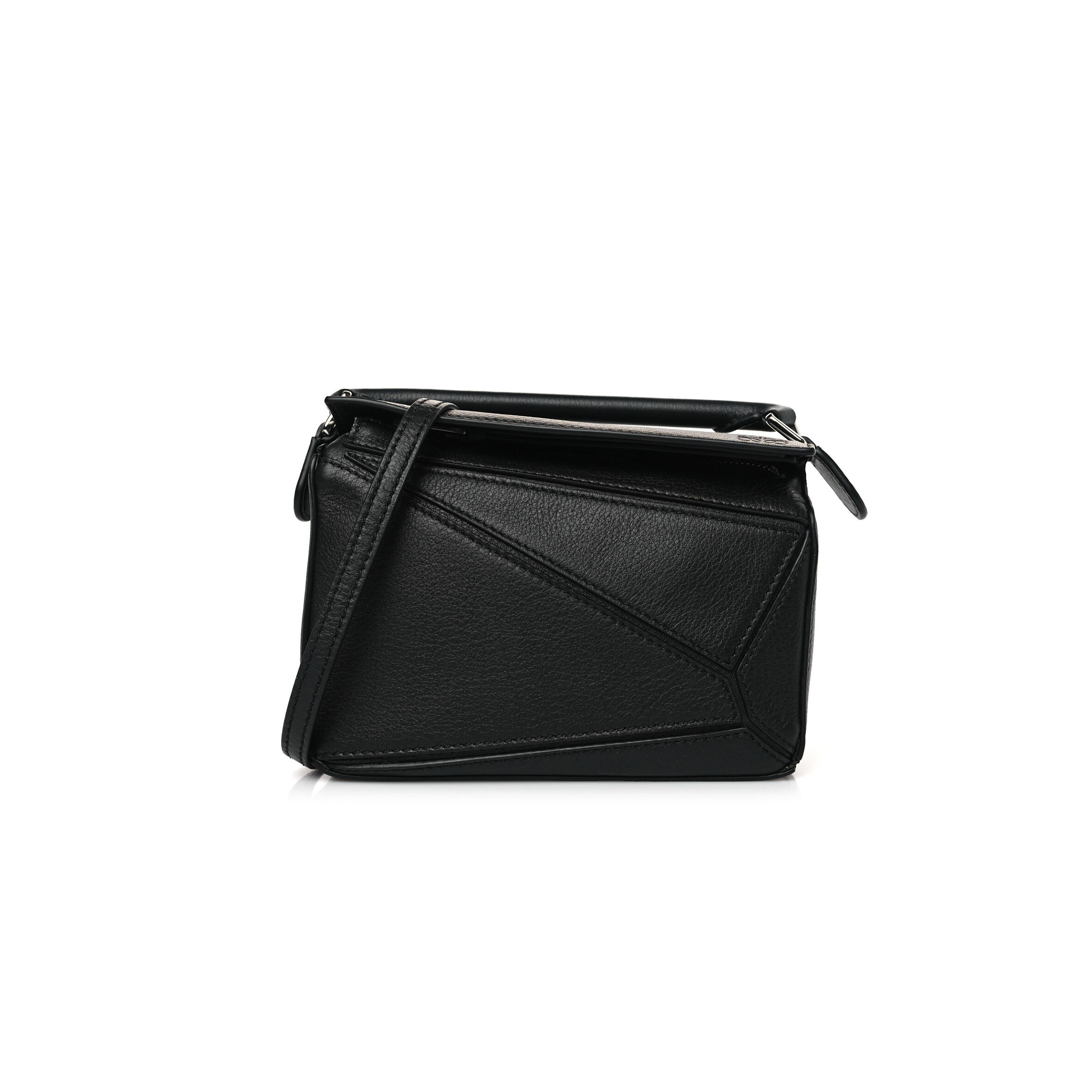 L0ew* CALFSKIN MINI PUZZLE BAG BLACK (18*12.5*8cm) Master Quality