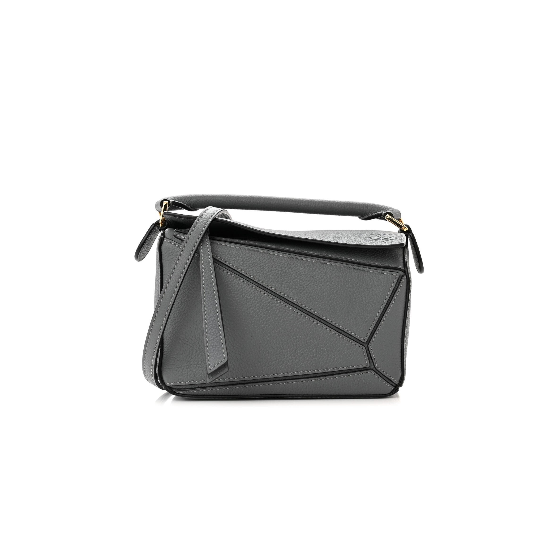 L0ew* CALFSKIN MINI BAG ASPHALT GREY (18*12.5*8cm) Master Quality
