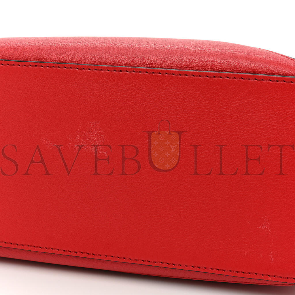 L0ew* CALFSKIN SMALL PUZZLE BAG SCARLET (24*16.5*10.5cm) Master Quality