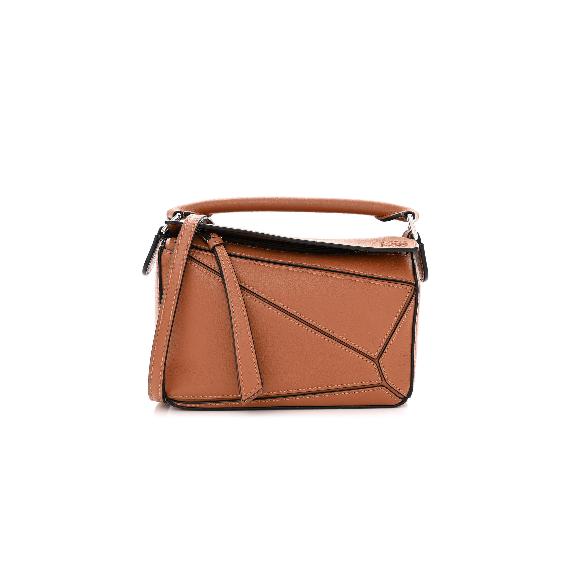 L0ew* CALFSKIN MINI PUZZLE BAG TAN (18*12.5*8cm) Master Quality