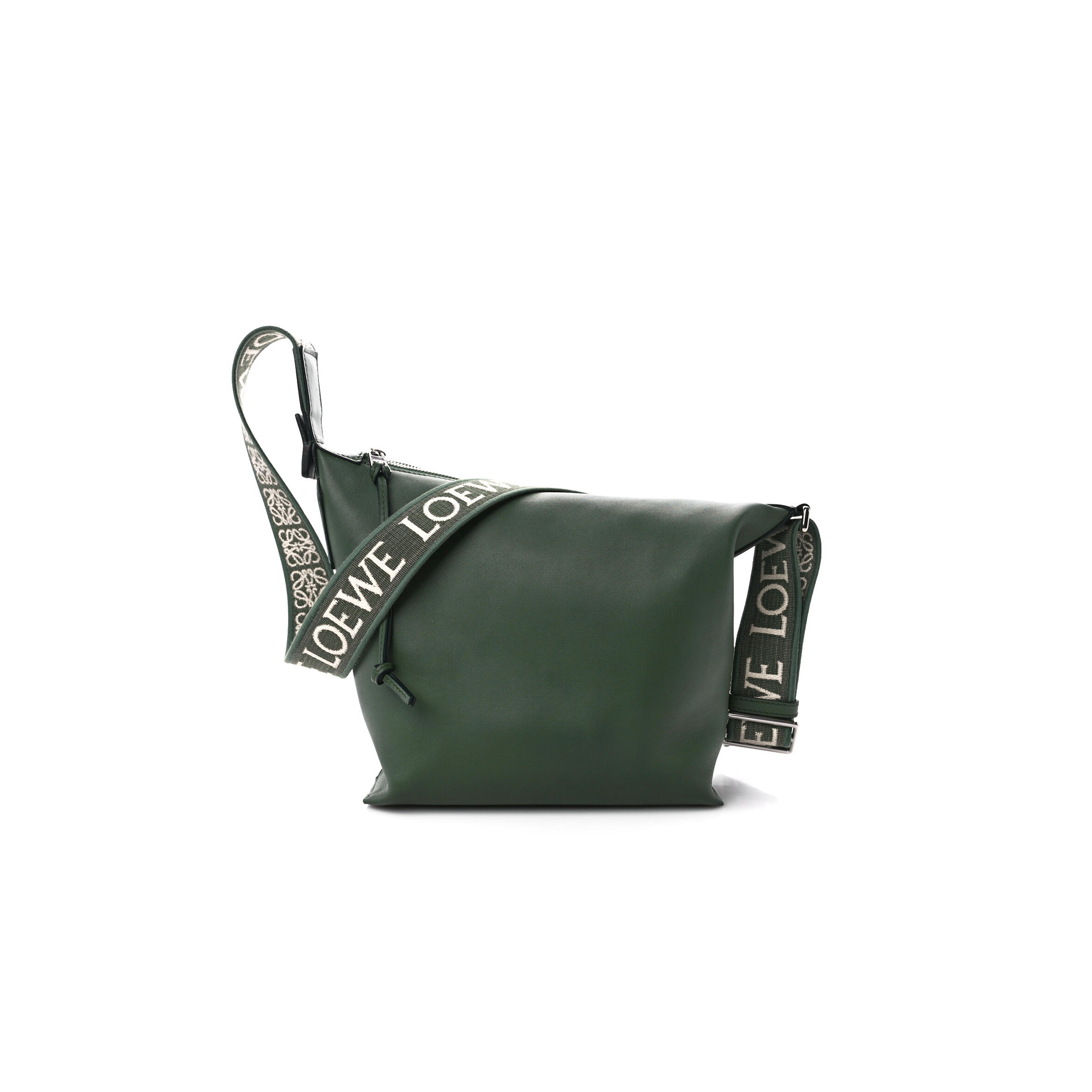 L0ew* S*pPLE SMOOTH CALFSKIN JACQUARD CUBI CROSSBODY BAG GREEN (33*29*17cm) Master Quality