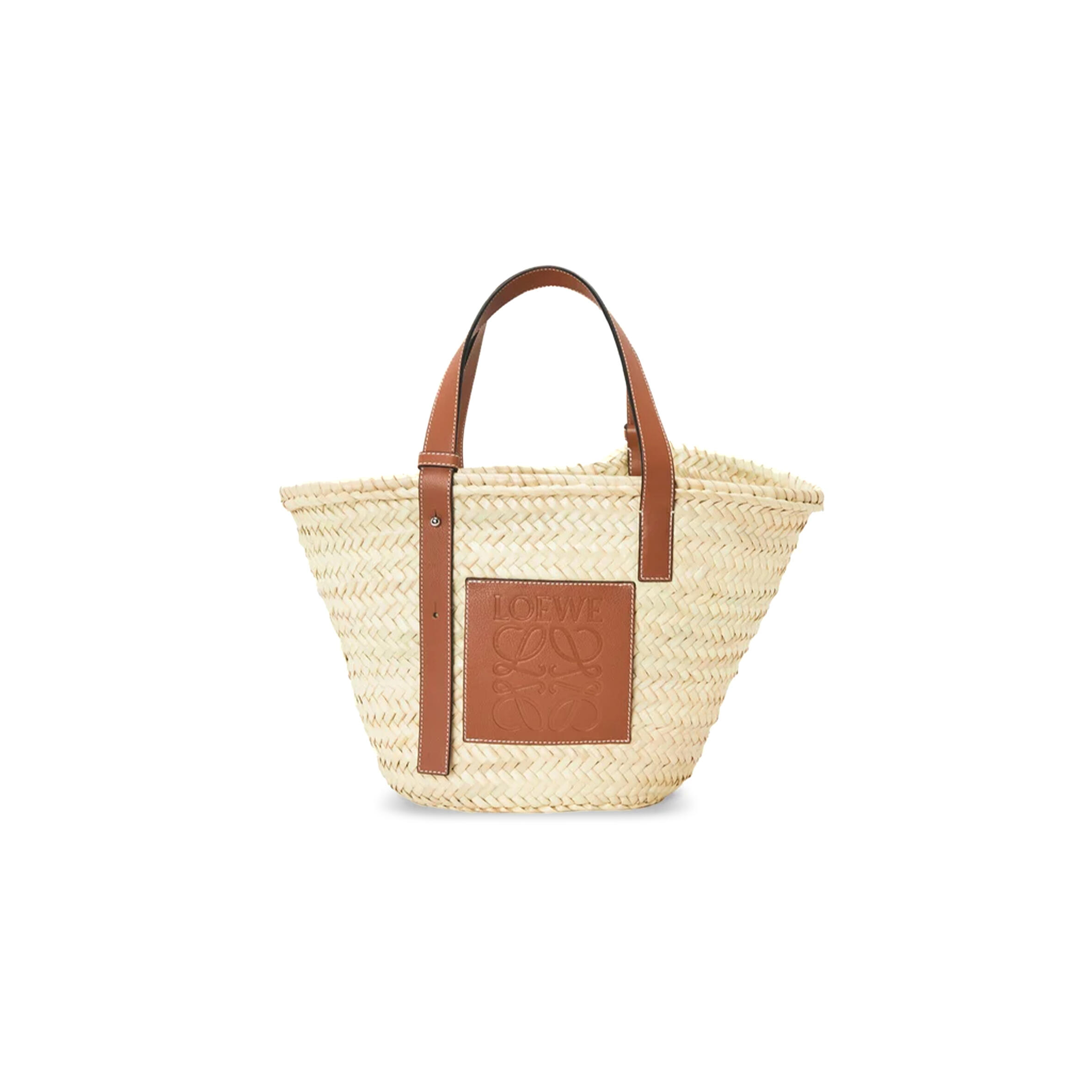 L0ew* BASKET IN PALM LEAF AND CALFSKIN A223S92XAX (40*36.5*16cm) Master Quality