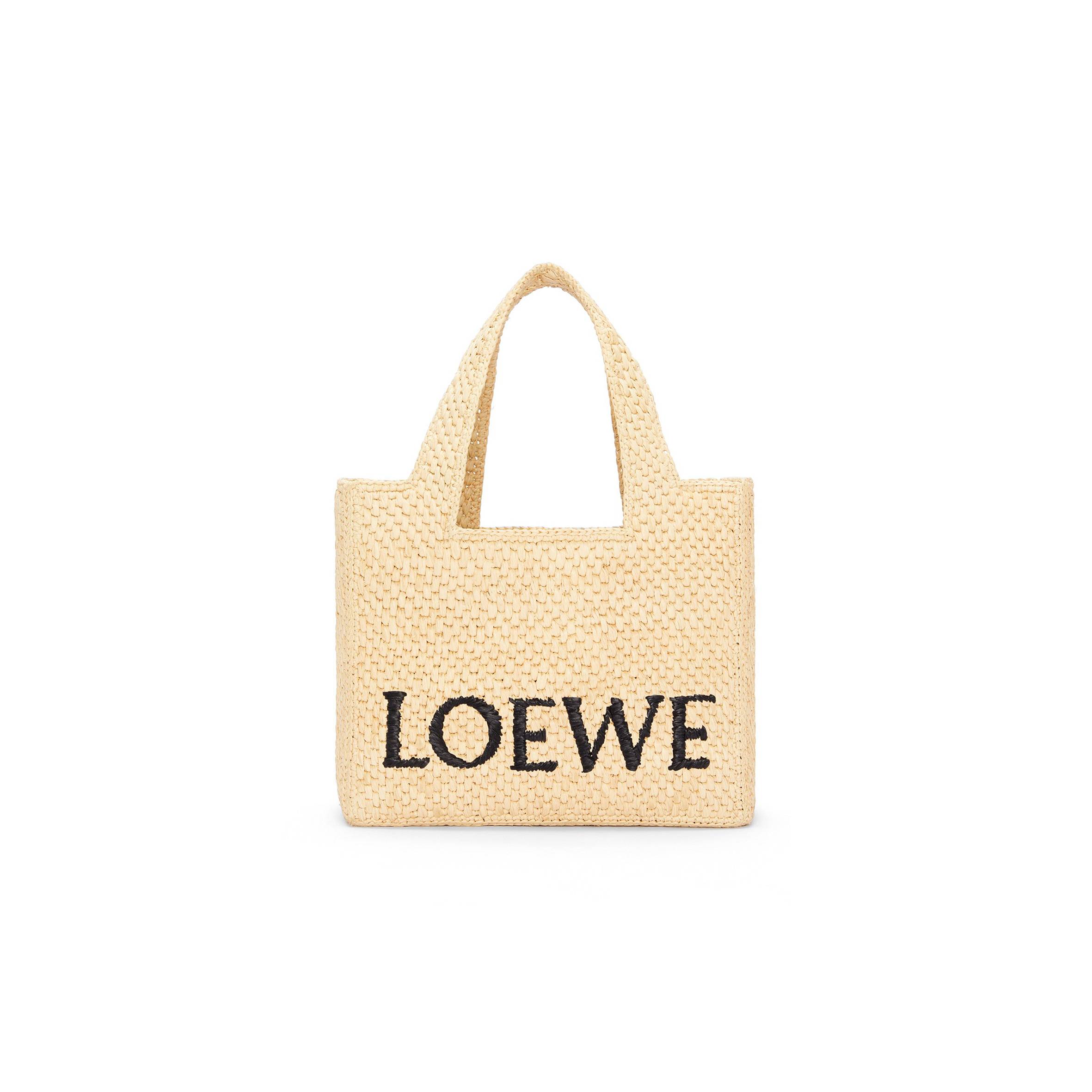 L0ew* SMALL FONT TOTE IN RAFFIA A685B59X03 (24*19.5*11cm) Master Quality